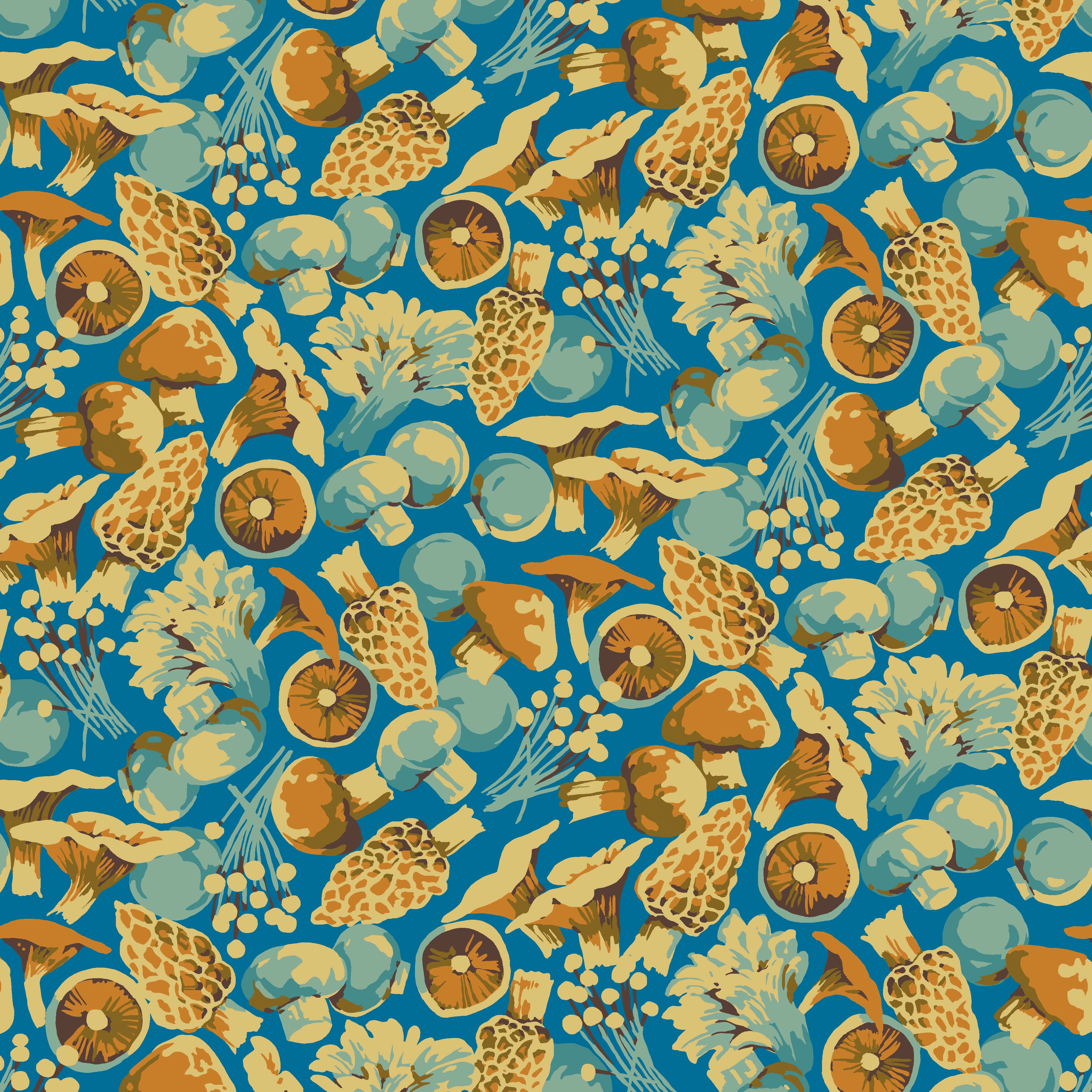 Forage | Mushroom Mix - Blue by Martha Negley for FreeSpirit | PWMN076.BLUE