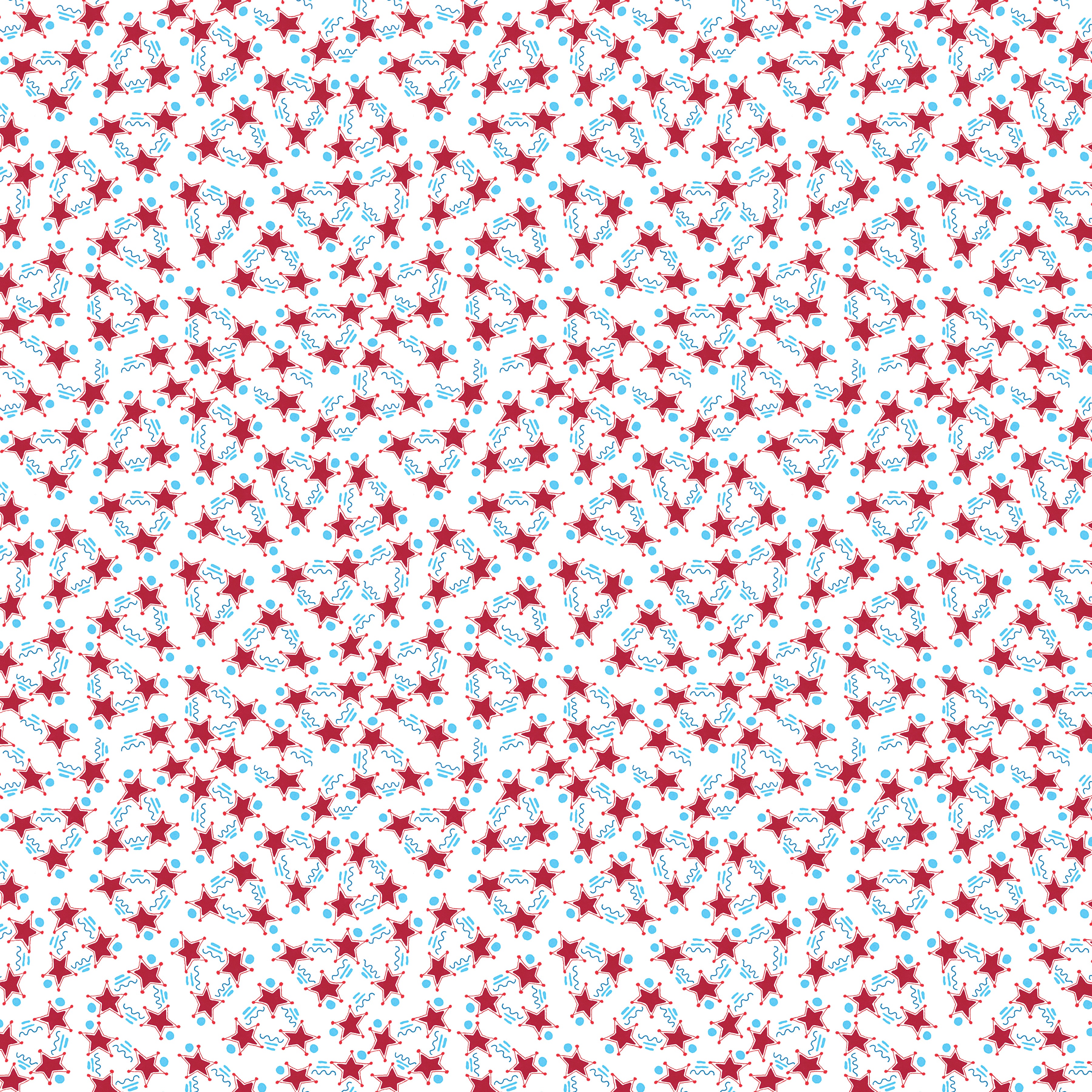 Happy Birthday, America | Stars, Stripes & Squiggles - White by Mary Engelbreit for FreeSpirit | PWMY023-WHITE