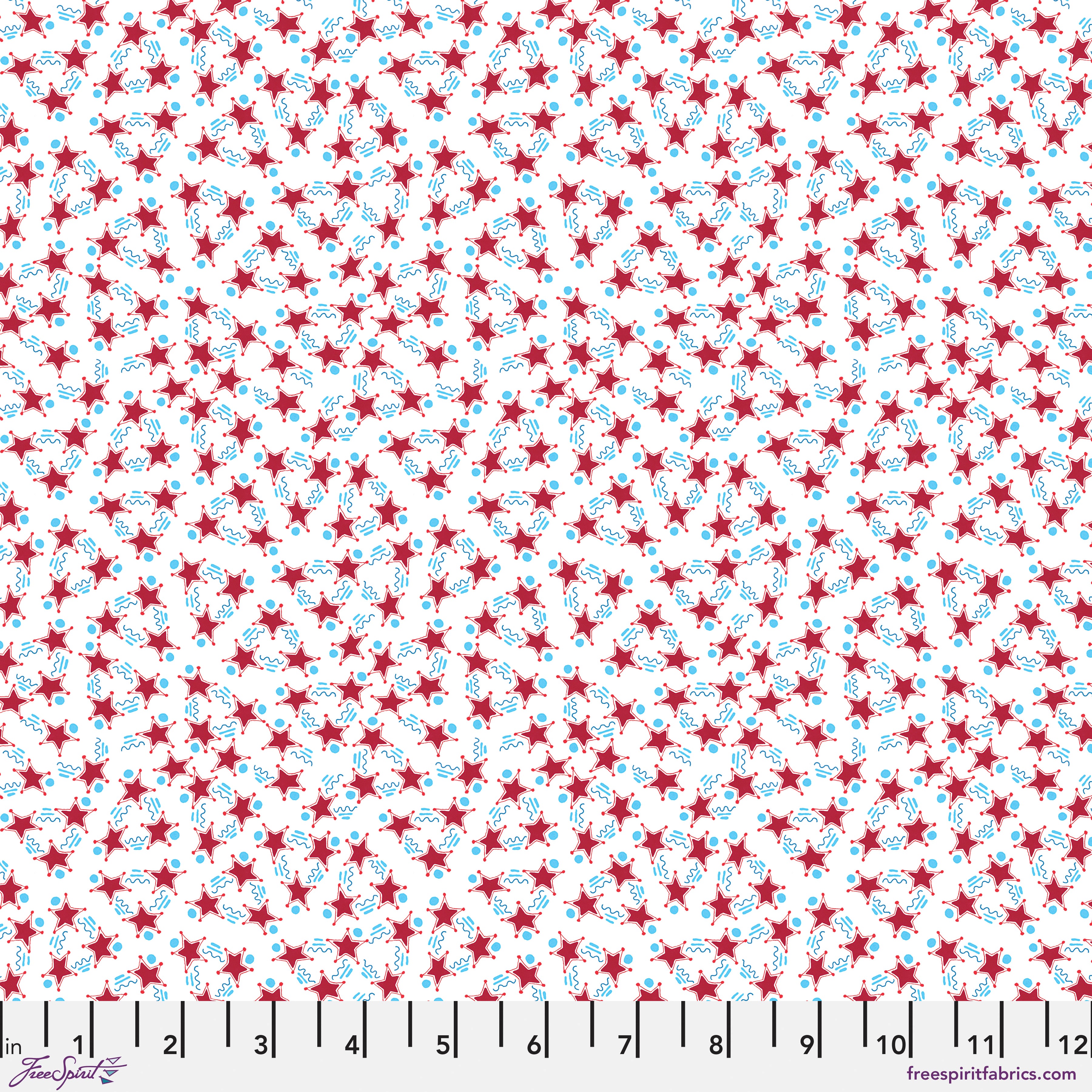 Happy Birthday, America | Stars, Stripes & Squiggles - White by Mary Engelbreit for FreeSpirit | PWMY023-WHITE