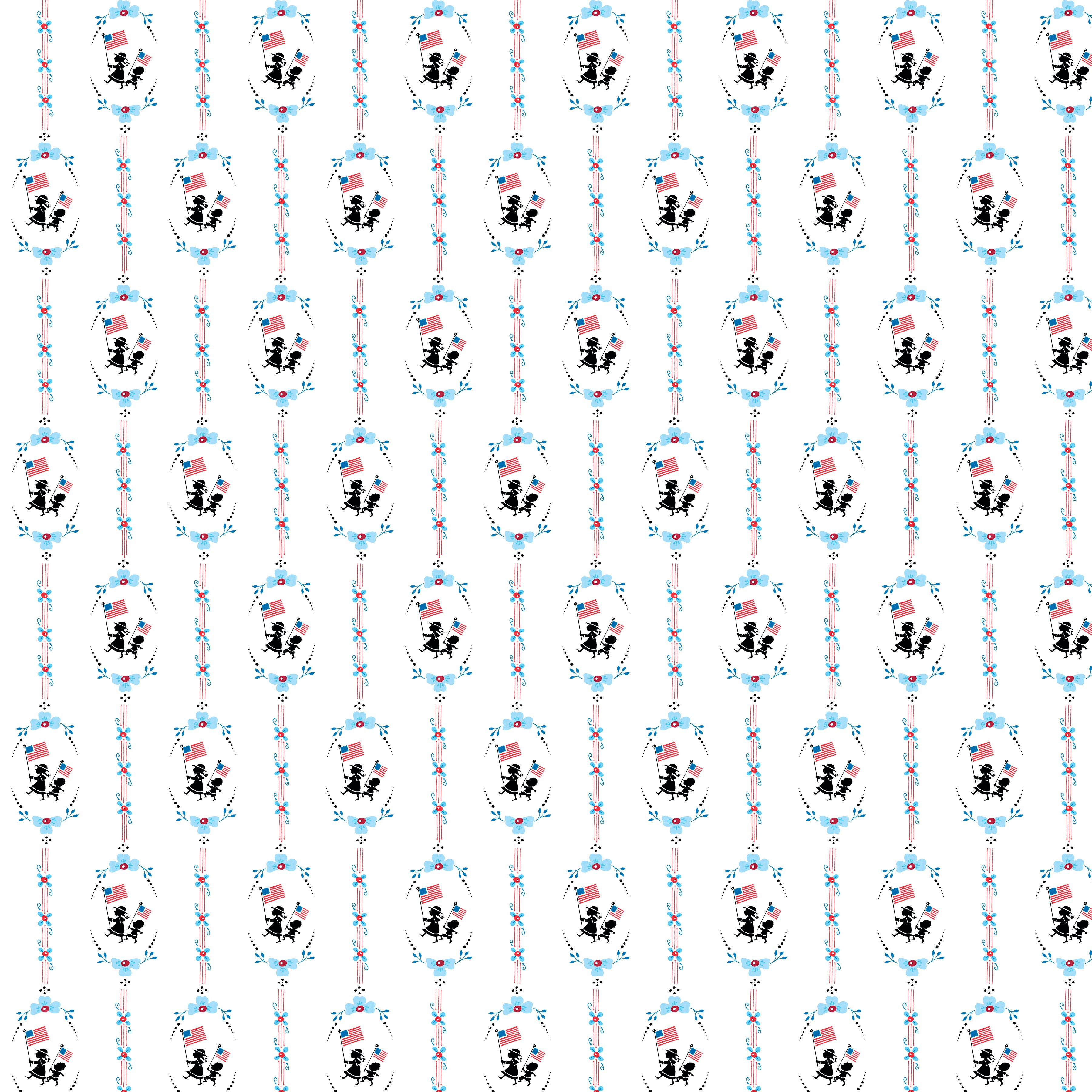 Happy Birthday, America | Children March On - White by Mary Engelbreit for FreeSpirit | PWMY024-WHITE