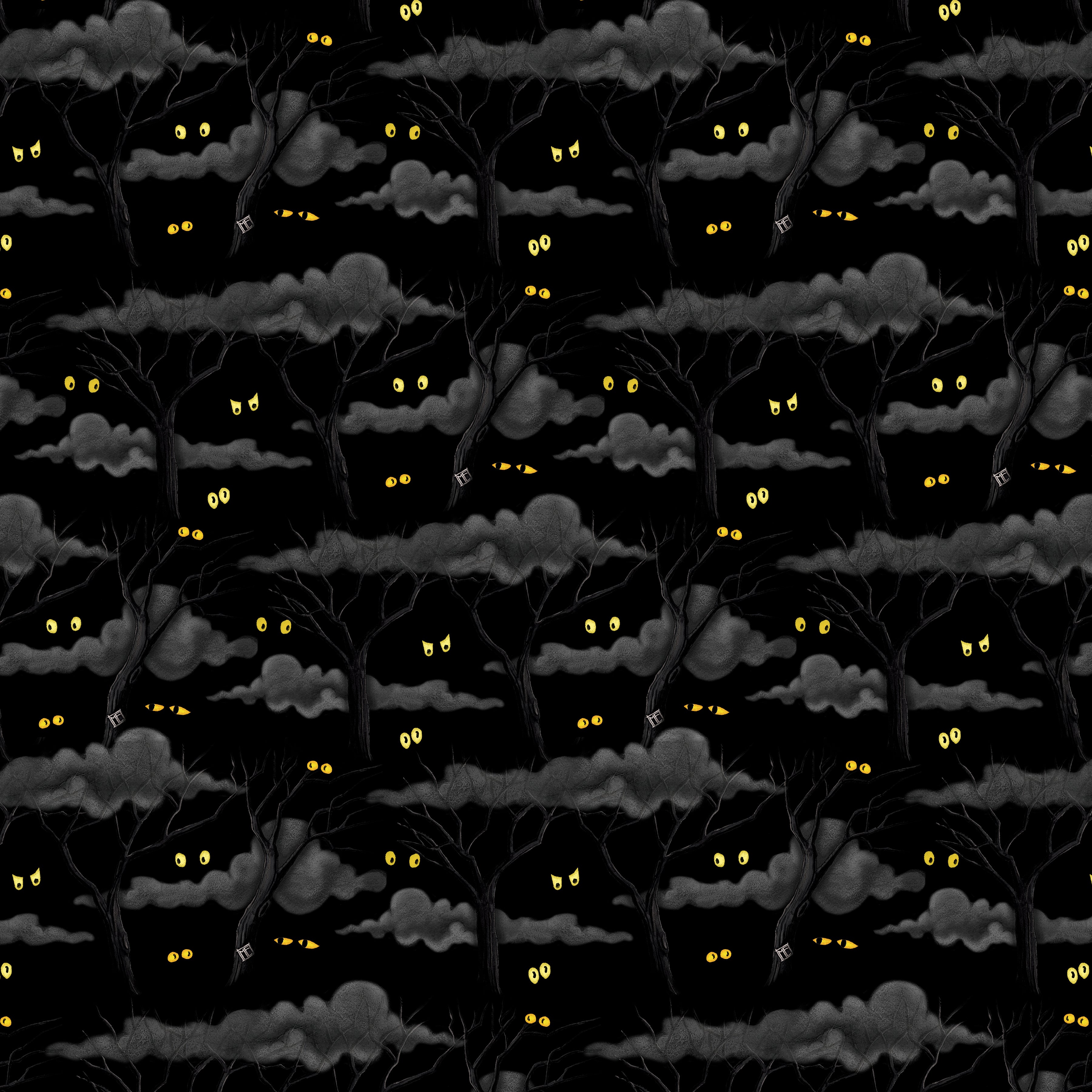 Moonlit Mischief | Eerie Night Forest - Black by Mary Engelbreit for FreeSpirit | PWMY049.BLACK