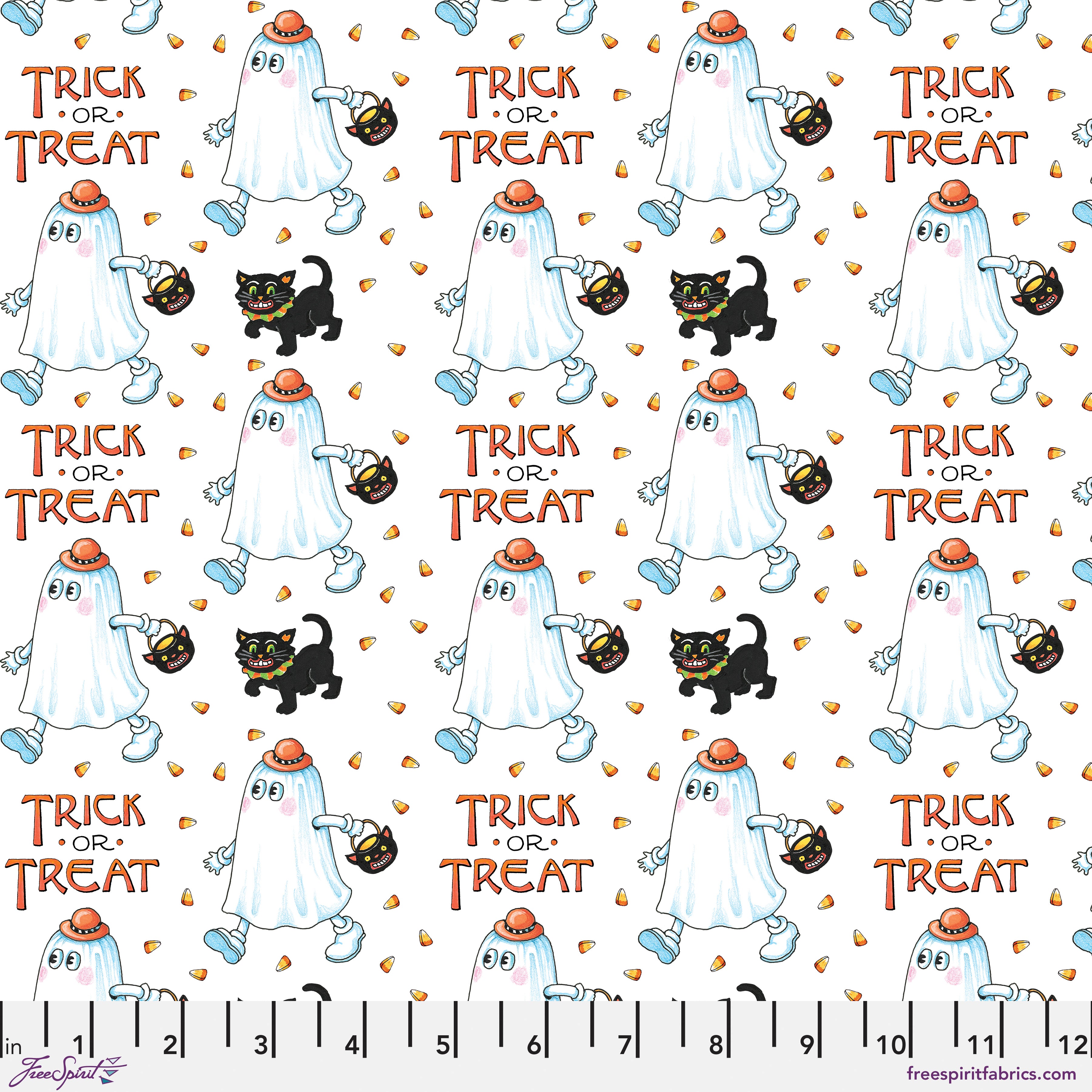 Moonlit Mischief | Trick-Or-Treat - White by Mary Engelbreit for FreeSpirit | PWMY054.WHITE