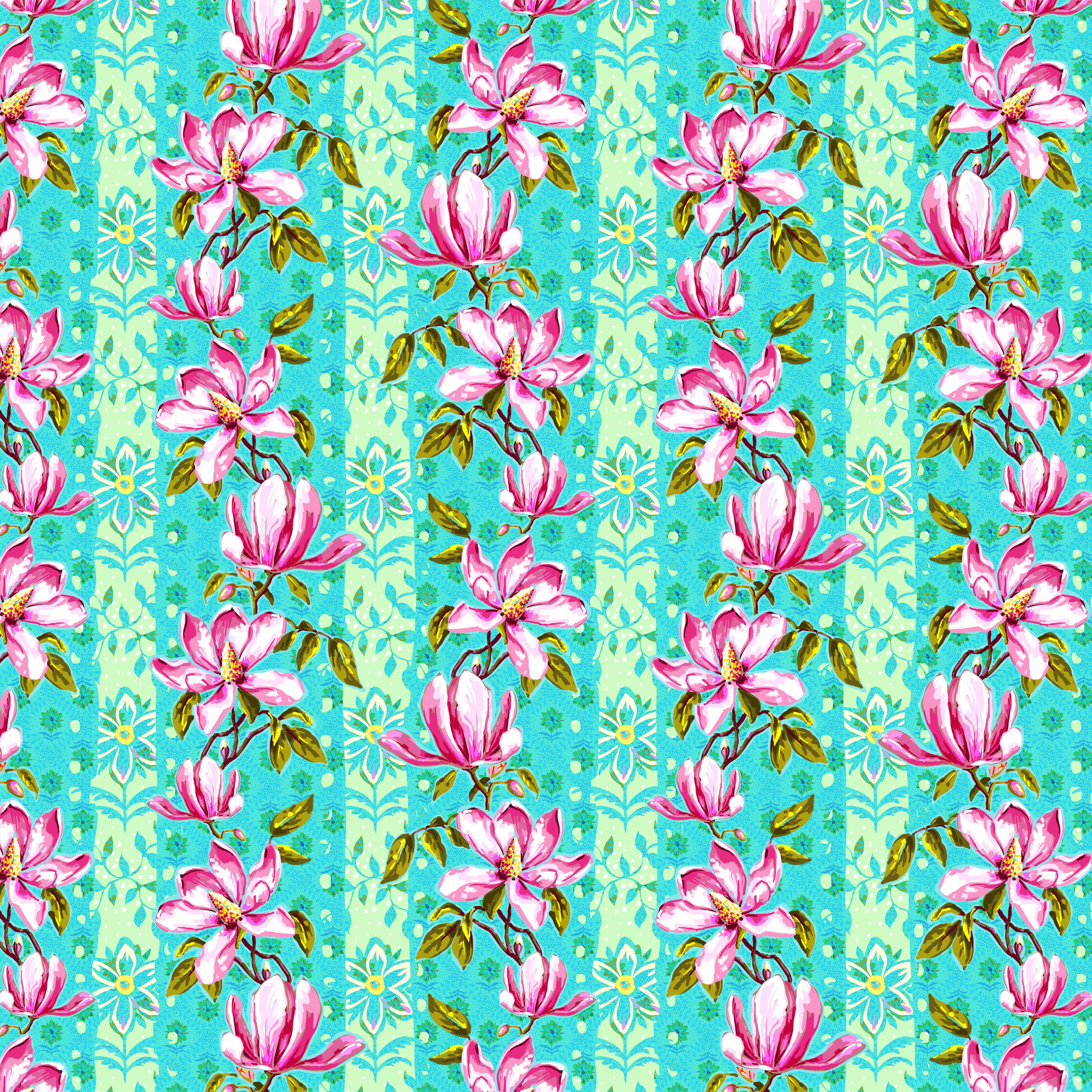 Festival | Magnolias - Blue by Odile Bailloeul for FreeSpirit | PWOB119.BLUE