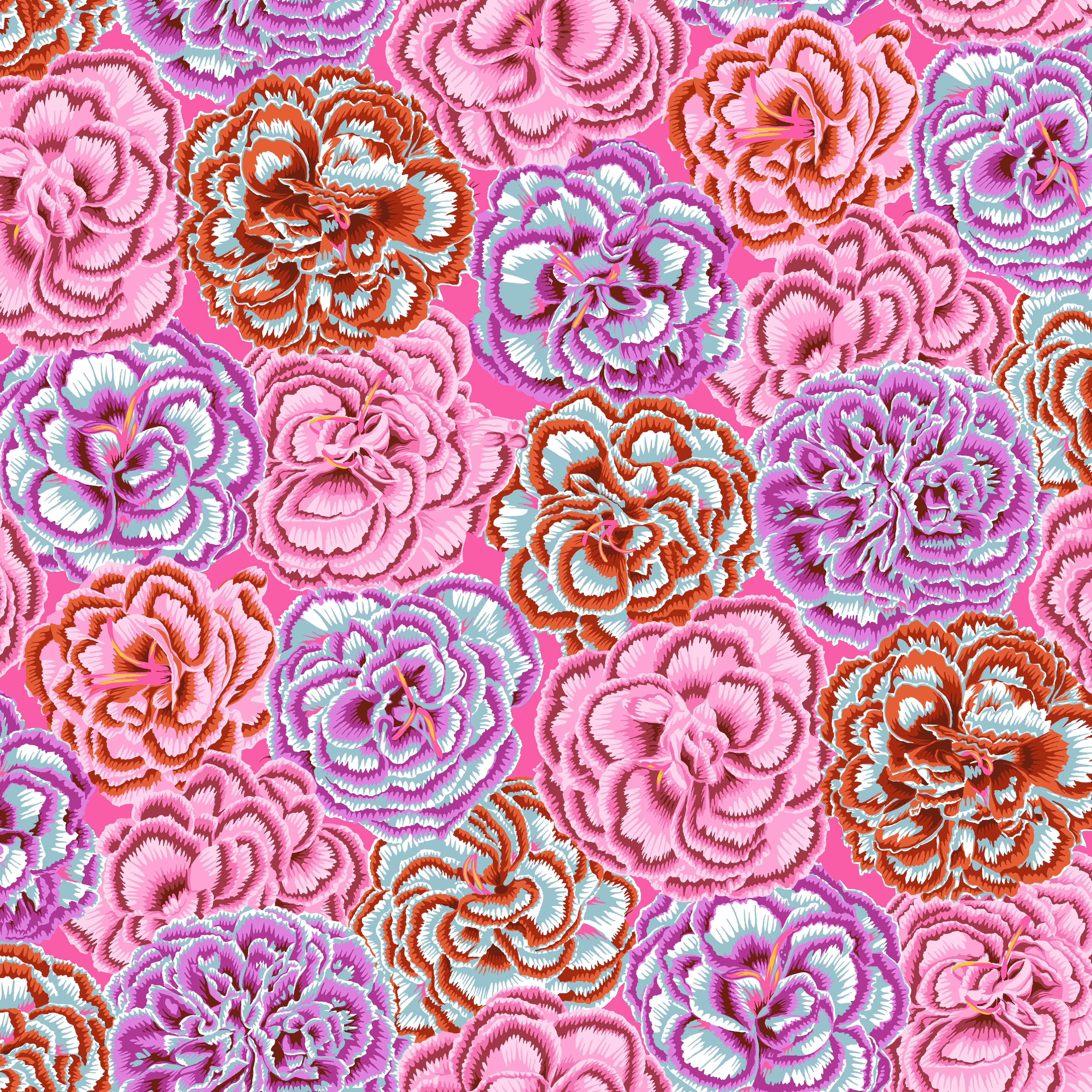 August 2025 | Picotee Carnations - Dark by Kaffe Fassett Collective for FreeSpirit | PWPJ133.PINK