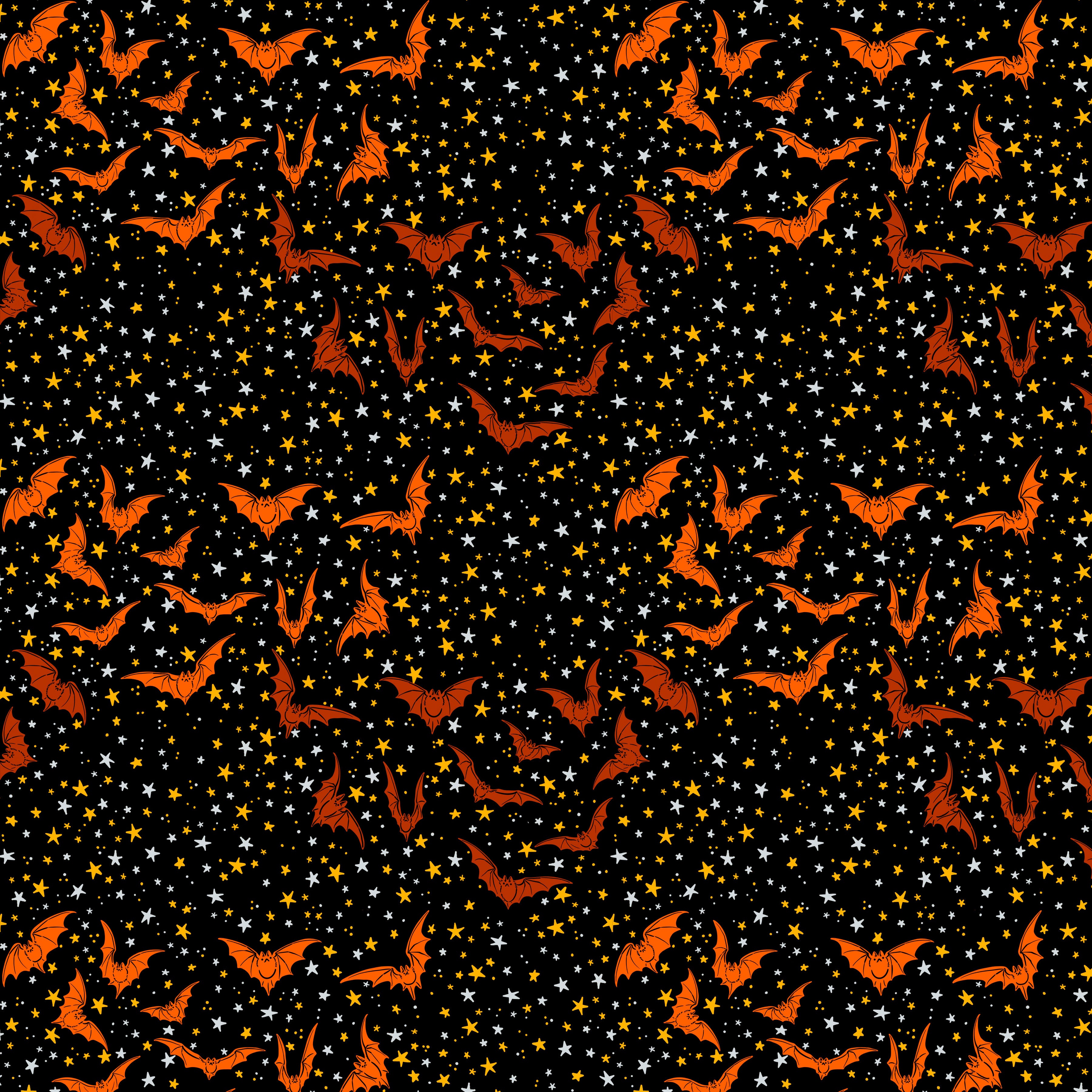 Costumes & Cobwebs | Ditsy Bats - Black by Rachel Hauer for FreeSpirit | PWRH114.BLACK