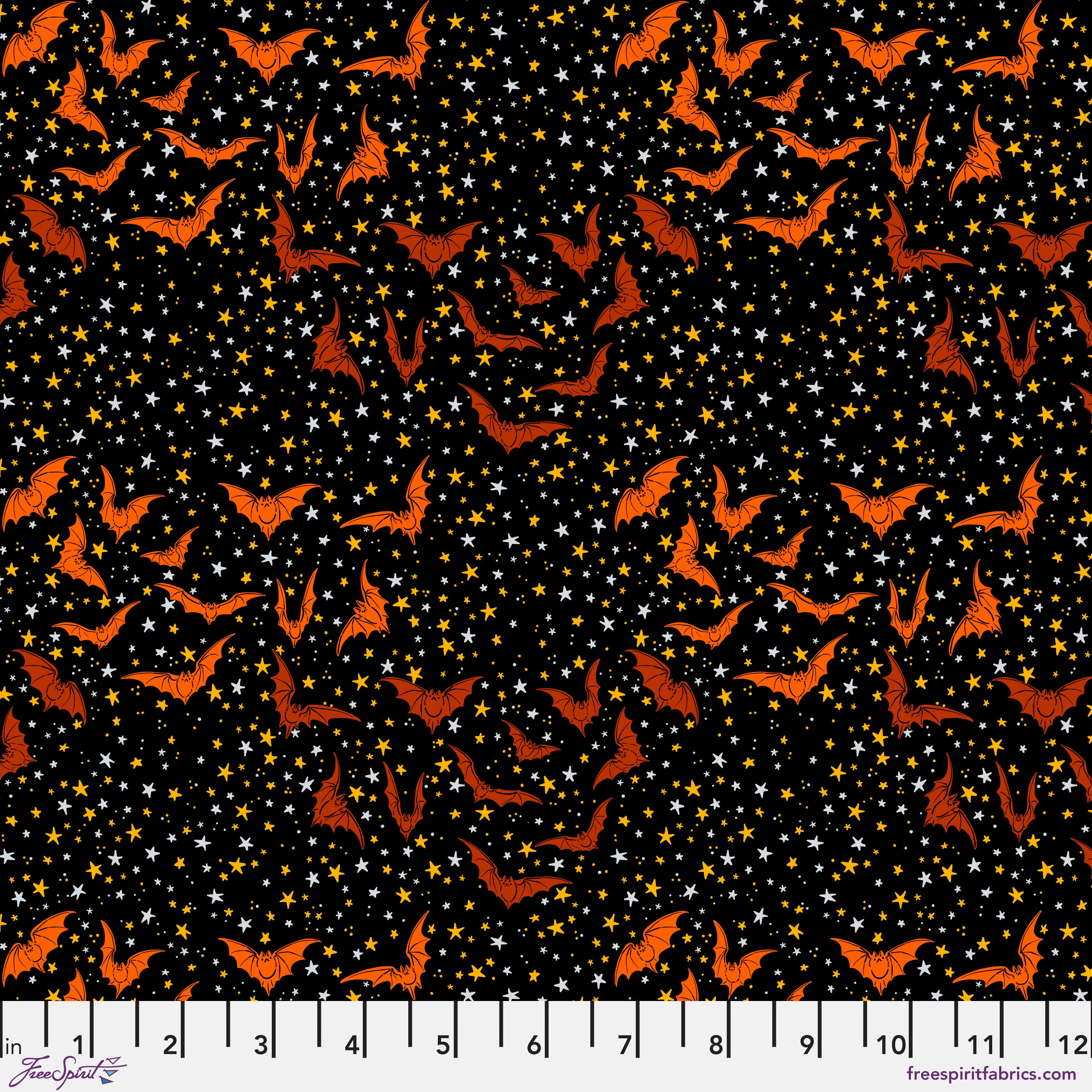 Costumes & Cobwebs | Ditsy Bats - Black by Rachel Hauer for FreeSpirit | PWRH114.BLACK