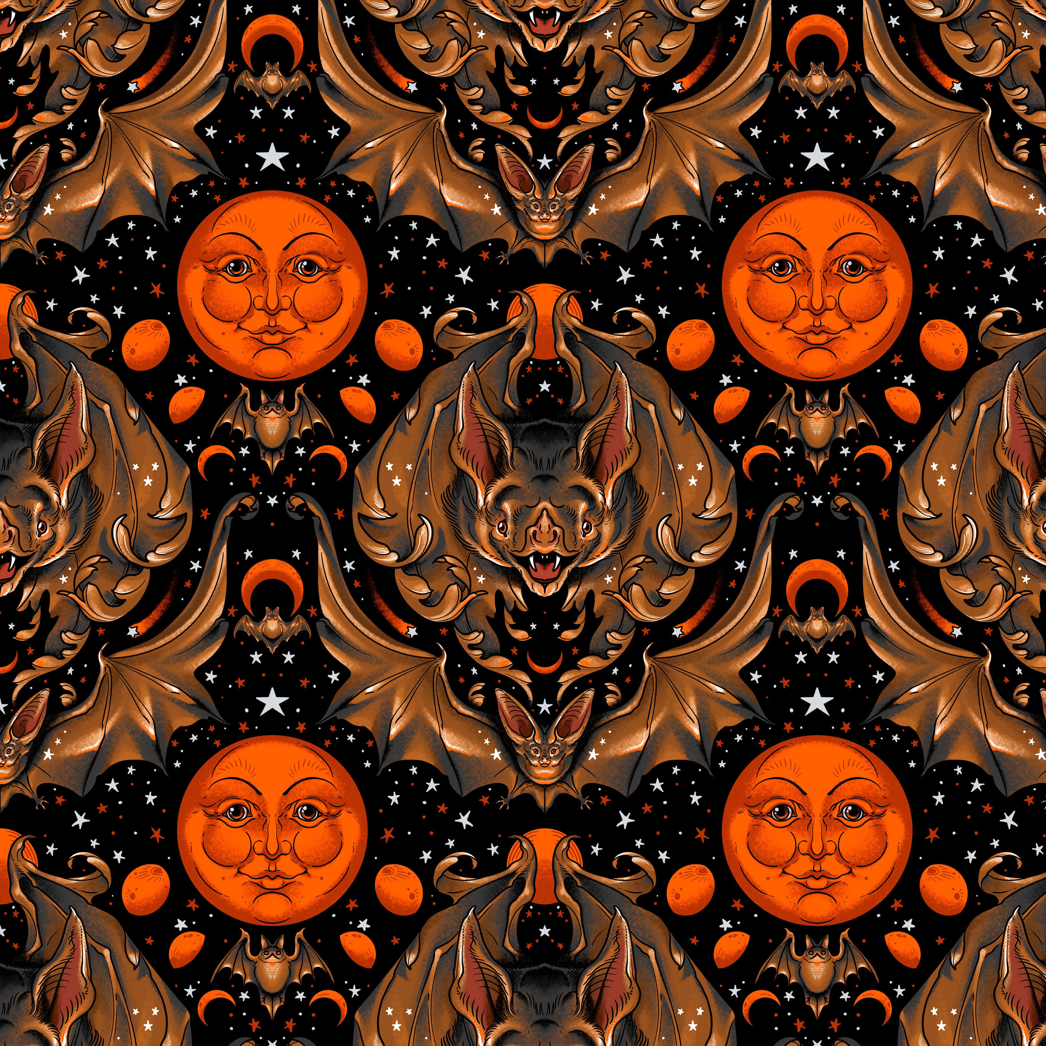 Costumes & Cobwebs | Full Moon Flight - Black by Rachel Hauer for FreeSpirit | PWRH120.BLACK