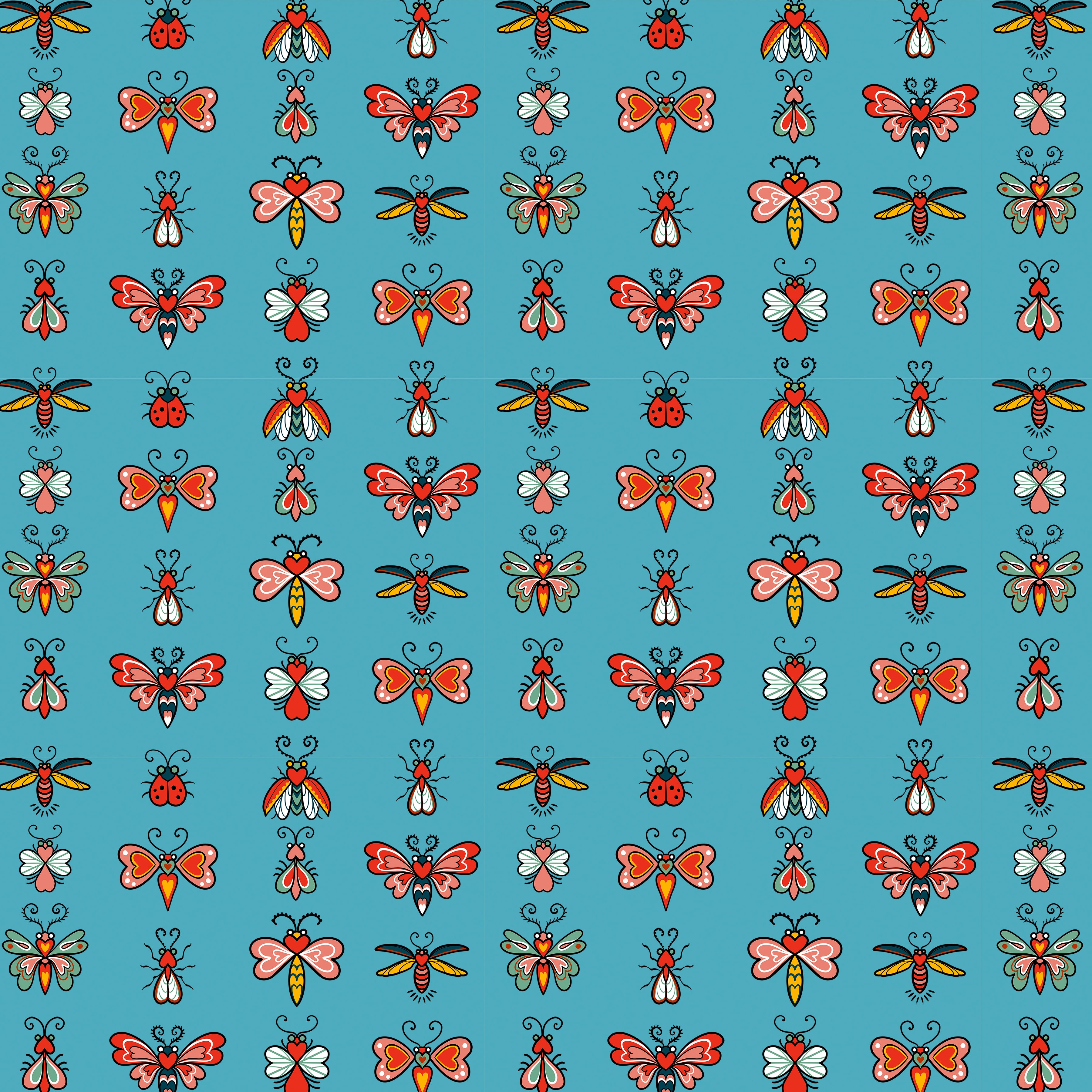 Love Letters | Love Bugs - Teal by Rachel Hauer for FreeSpirit | PWRH129.TEAL