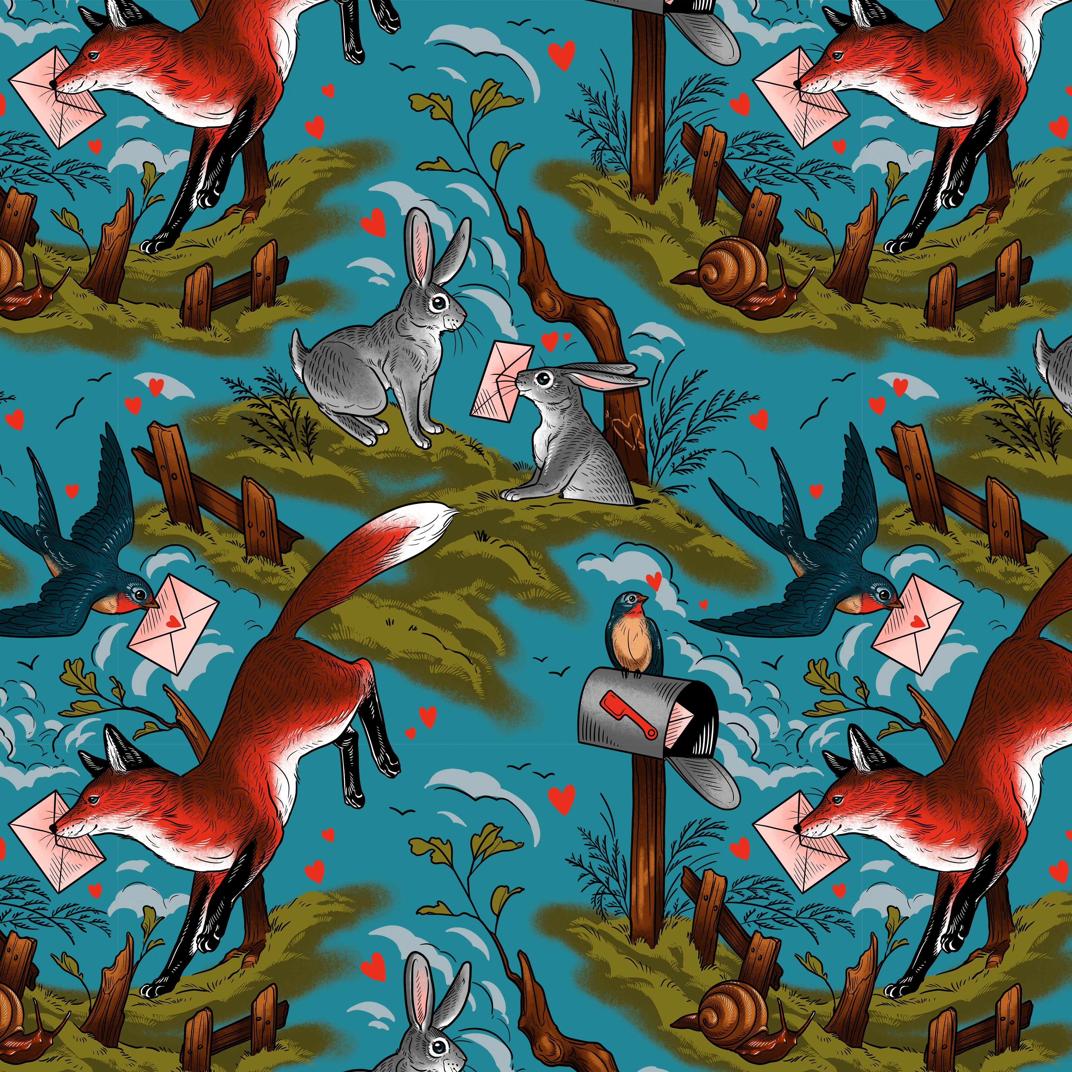 Love Letters | Mail Toile - Multi by Rachel Hauer for FreeSpirit | PWR