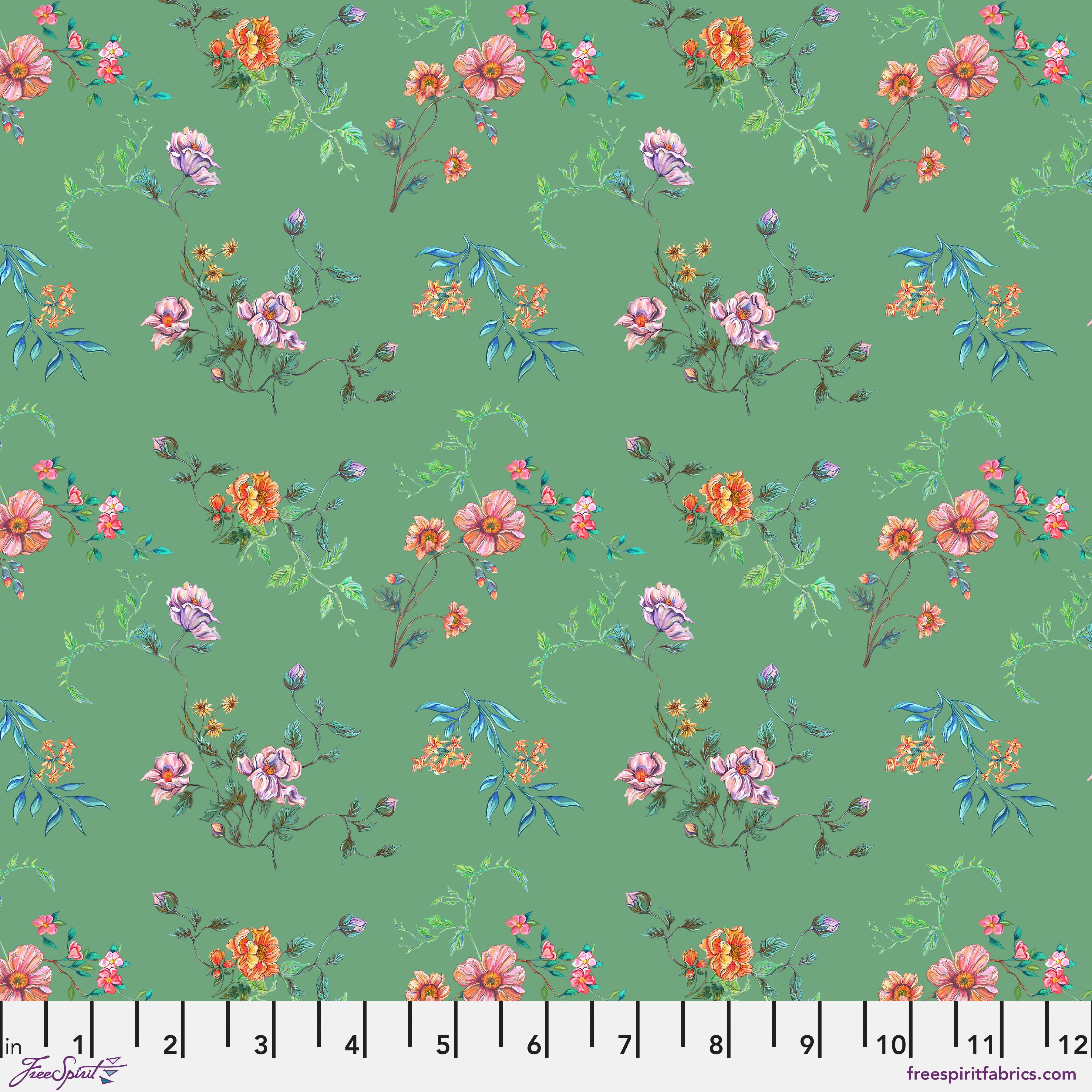 In Full Bloom | Mint Chintz - Mint by Surface of Beauty for FreeSpirit | PWSB008.MINT