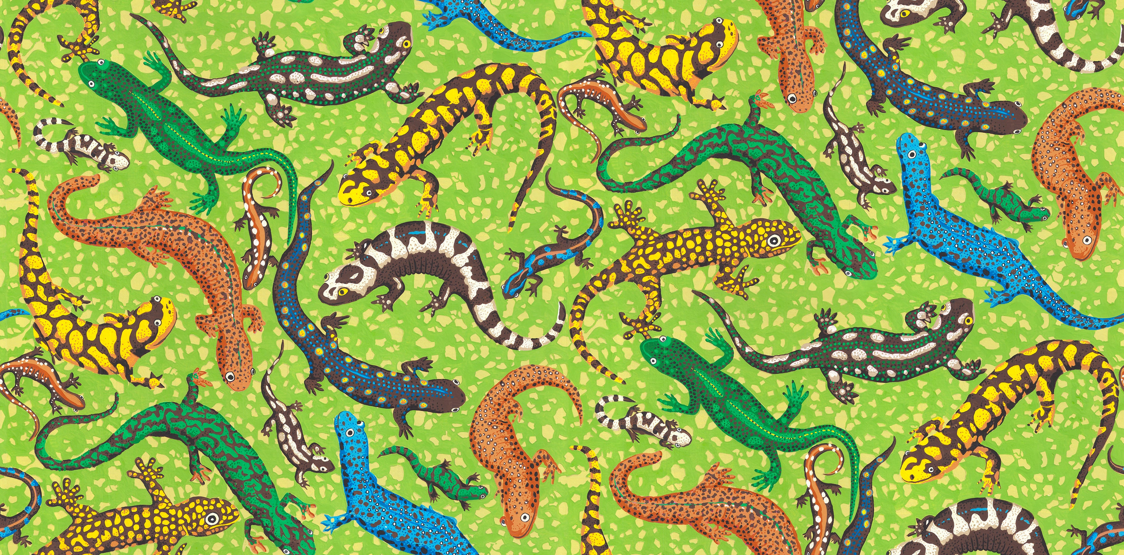 Utopia | Lizzie Lizards - Green by Snow Leopard Designs for FreeSpirit | PWSL144.GREEN