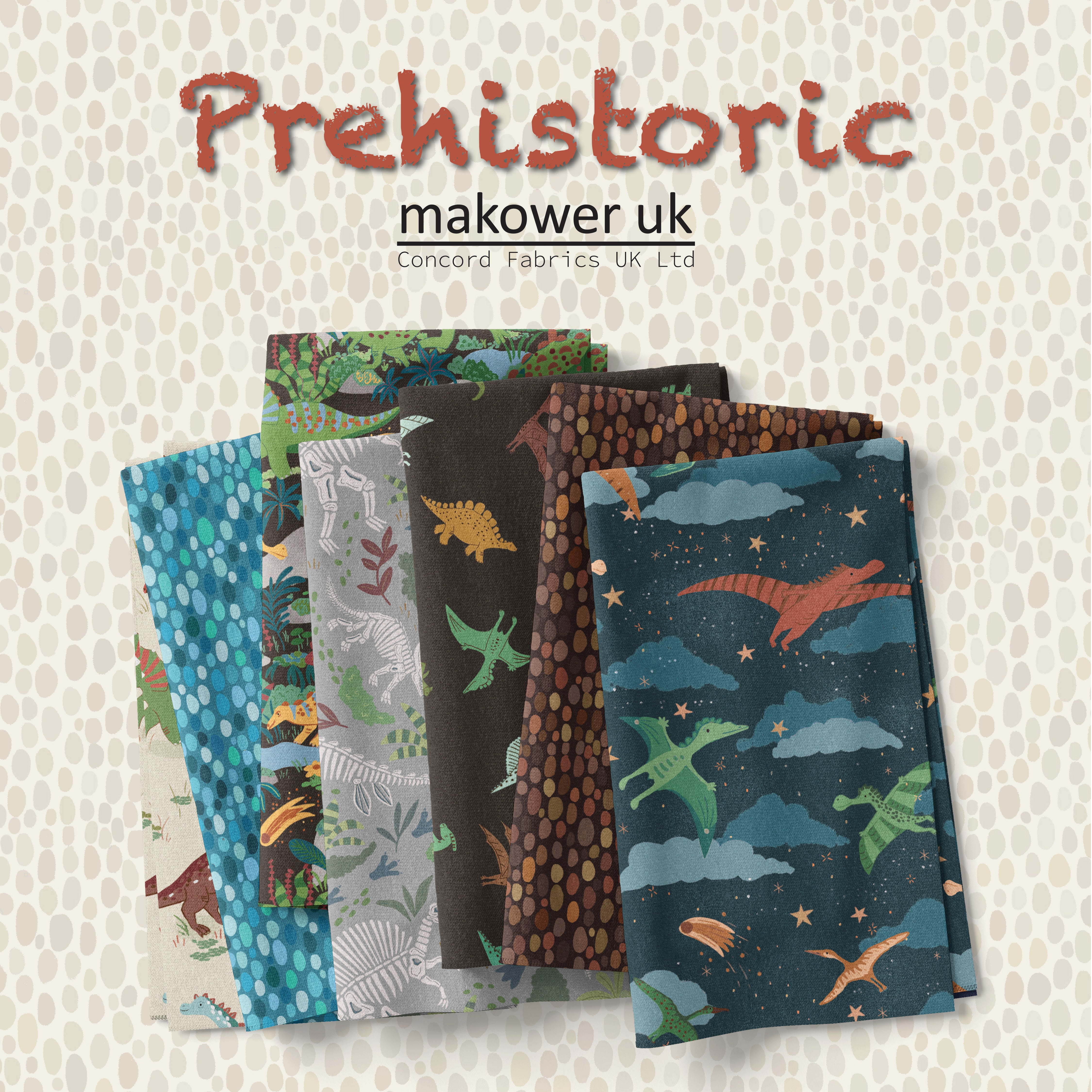 Prehistoric | 24" Panel Multi by Makower UK for Andover Fabrics | MU-170-1