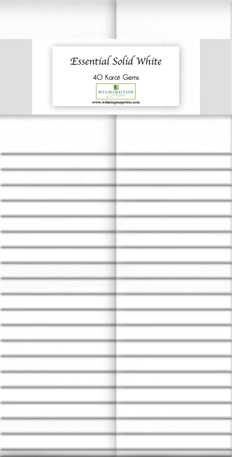 Essential Solids | White 2.5" Strip Bundle by Wilmington Prints | 40 pcs