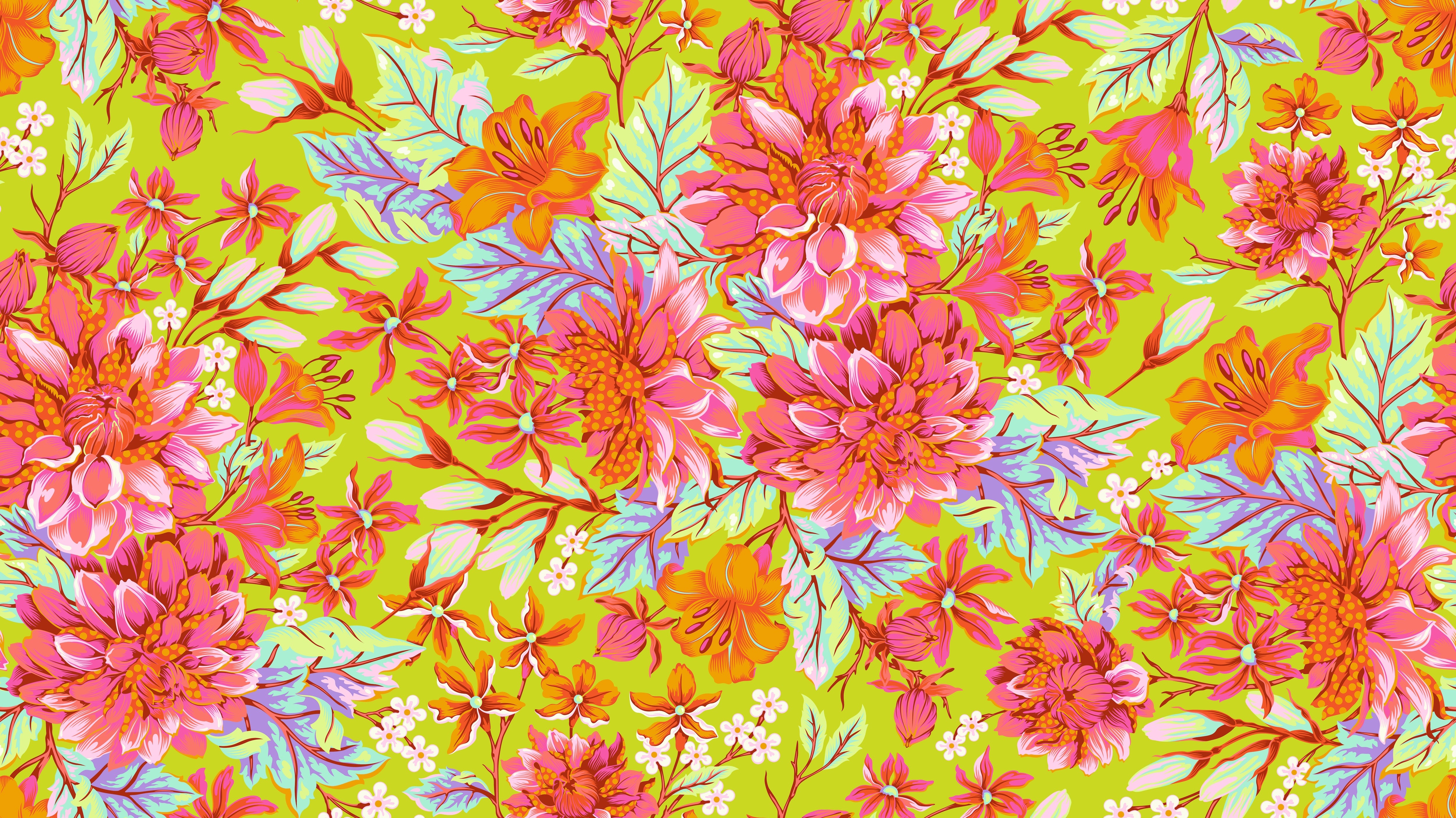 Untamed | Hello Dahlia - Lunar 108" Wide Quilt Backing with Neon Accents by Tula Pink for Free Spirit | QBTP017.LUNAR