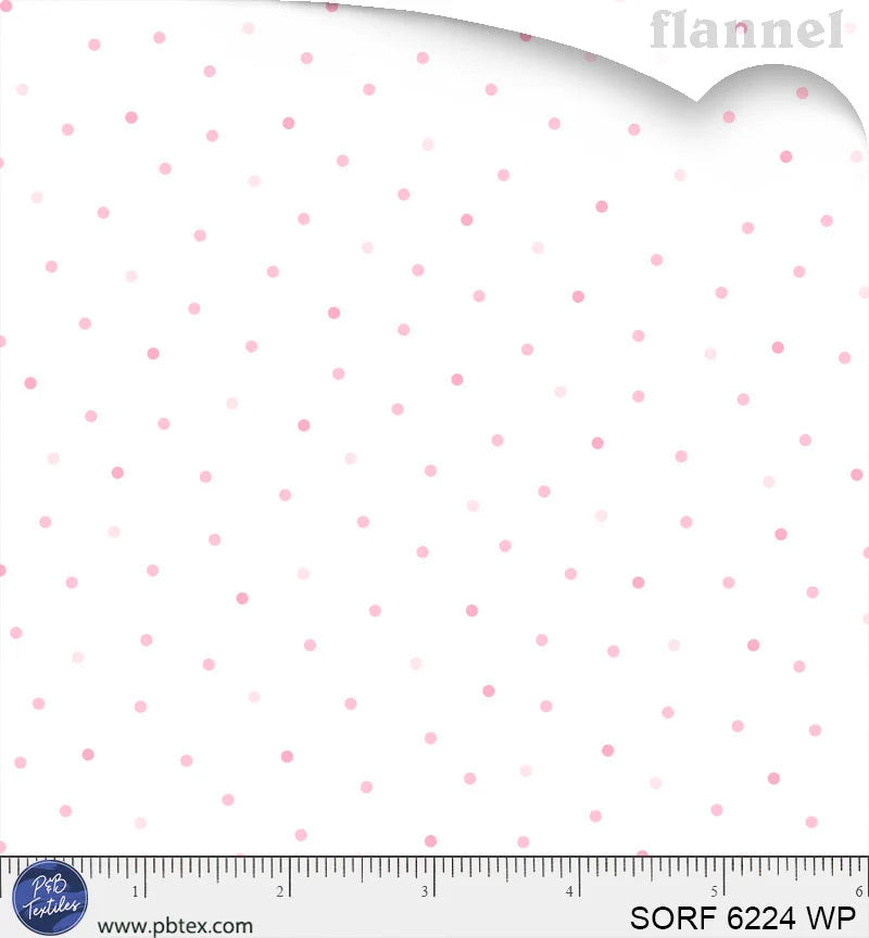 Sorbet Flannel | Tossed Tonal Pink Dots by P&B Textiles | SORF6224-WP