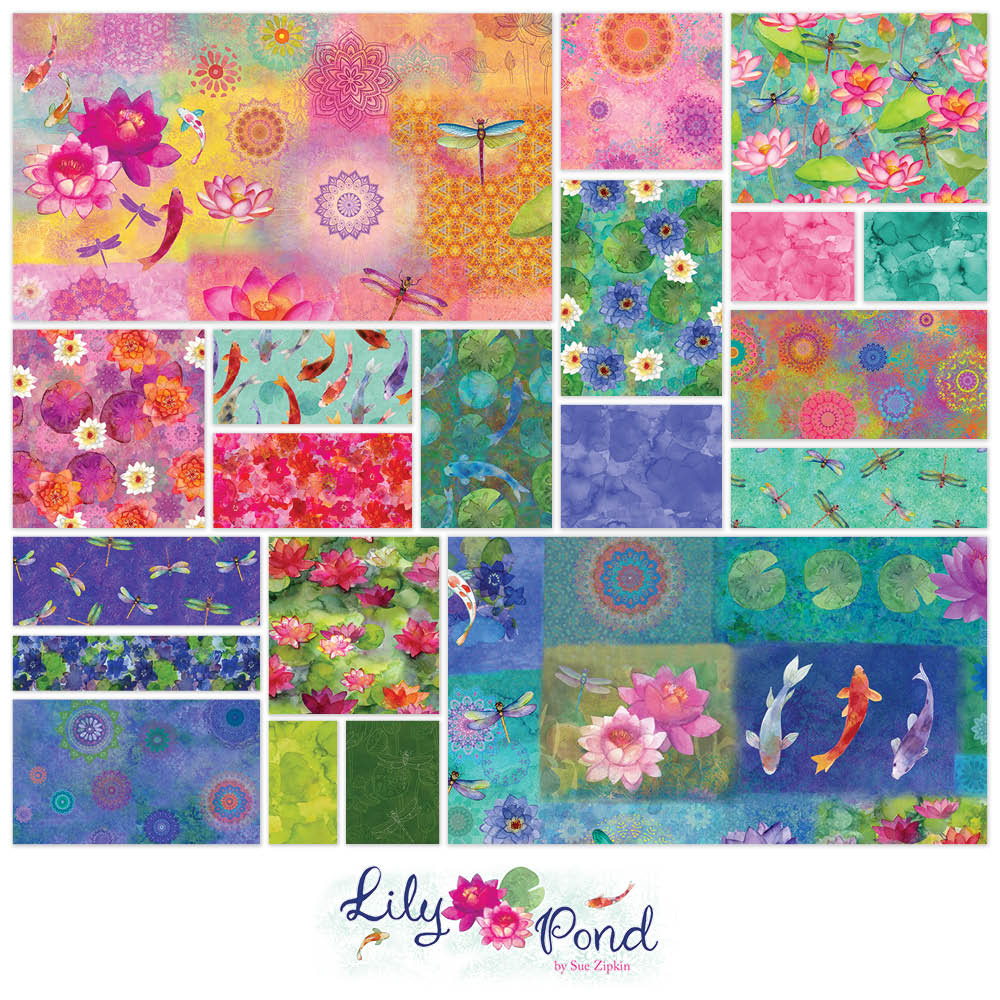 Lily Pond | 5" Charm Pack by Sue Zipkin for Clothworks | 42 pcs