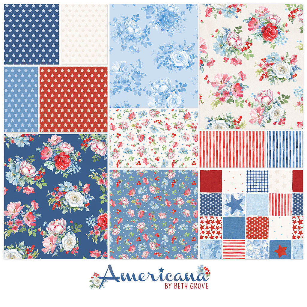 Americana | 5" Charm Pack by Beth Grove for Clothworks | 42 pcs | 100% Cotton