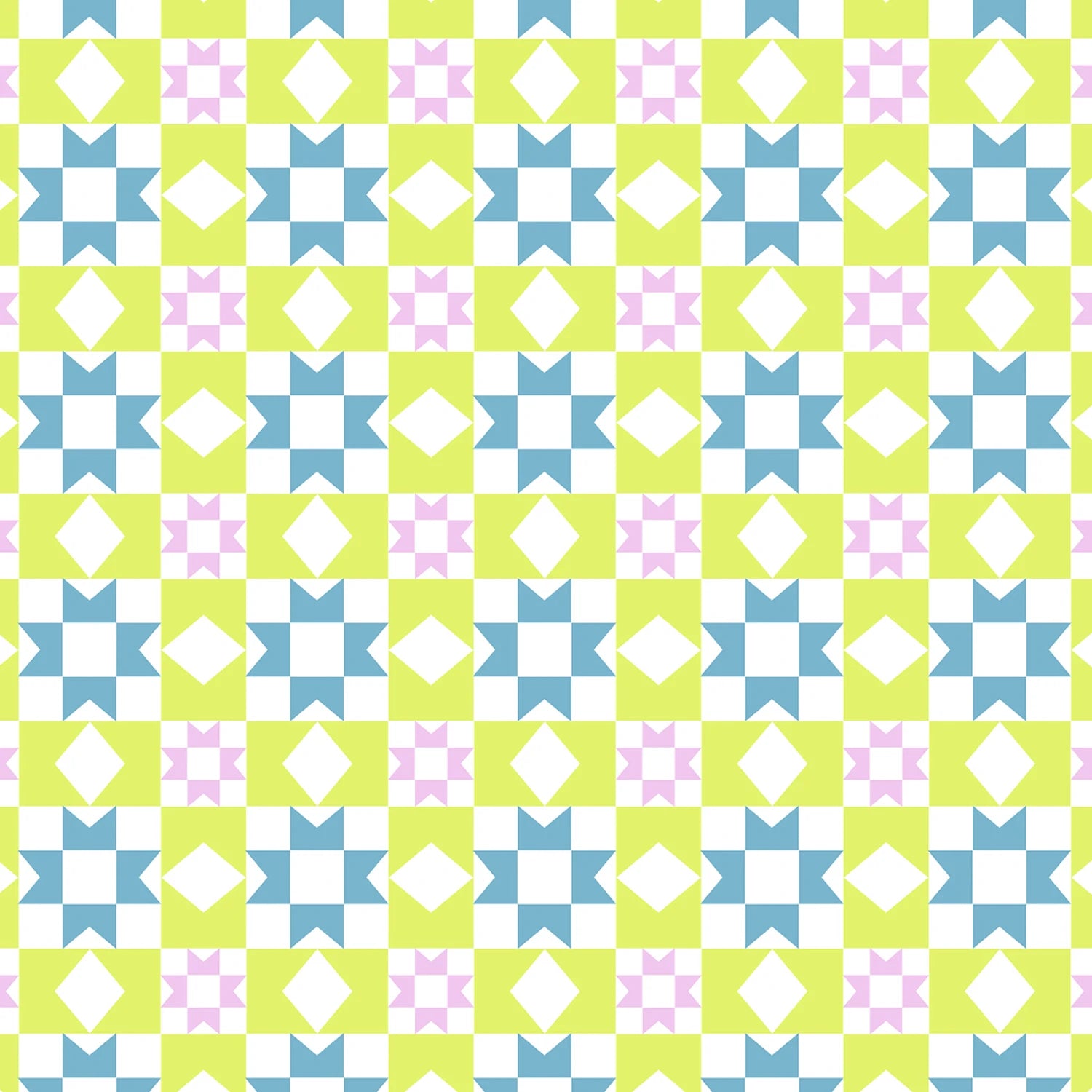 Stitch & Glow | White Vivid Patchwork by Faye Guanipa for Dear Stella | STELLA-DFG3284WHITE