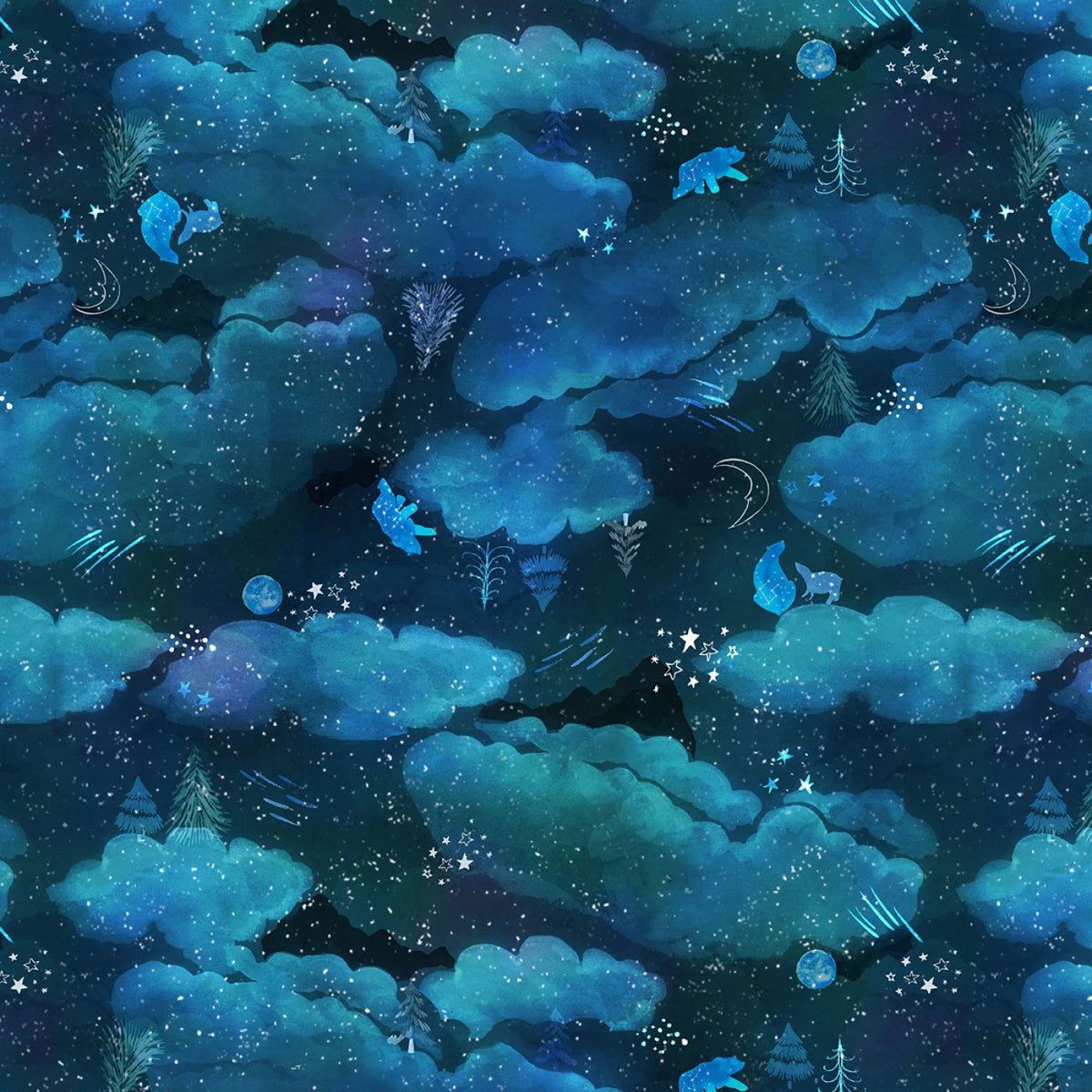 Northern Skies | Star Animals - Multi by Fay Nye for Dear Stella | ST-DFN3467MULTI