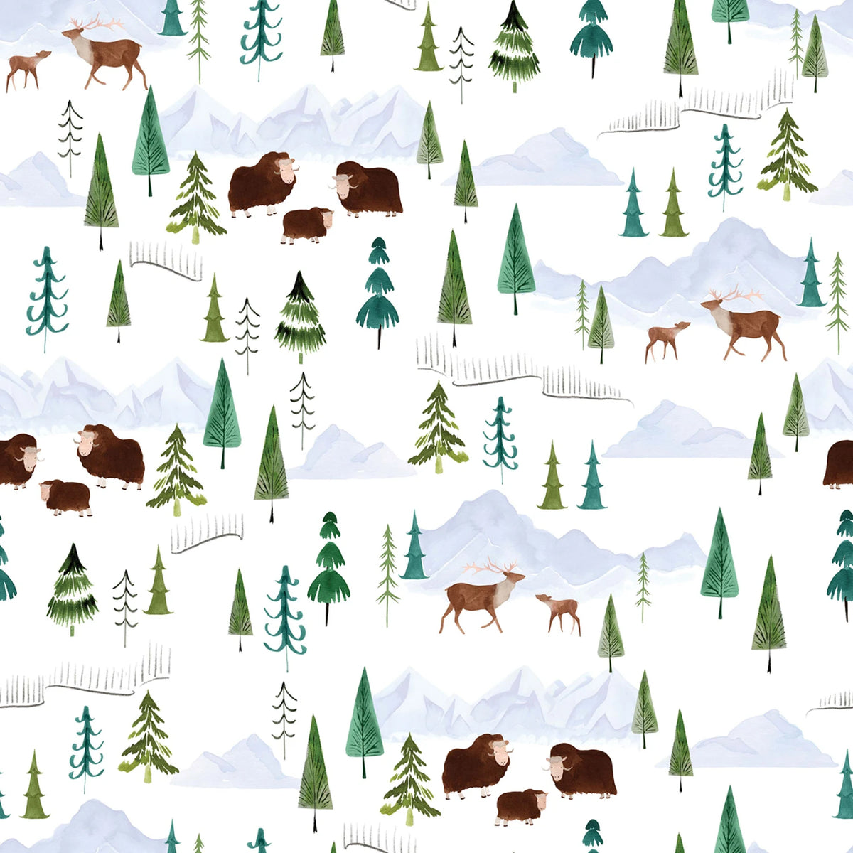 Northern Skies | In the Mountains - White by Fay Nye for Dear Stella | ST-DFN3469WHITE