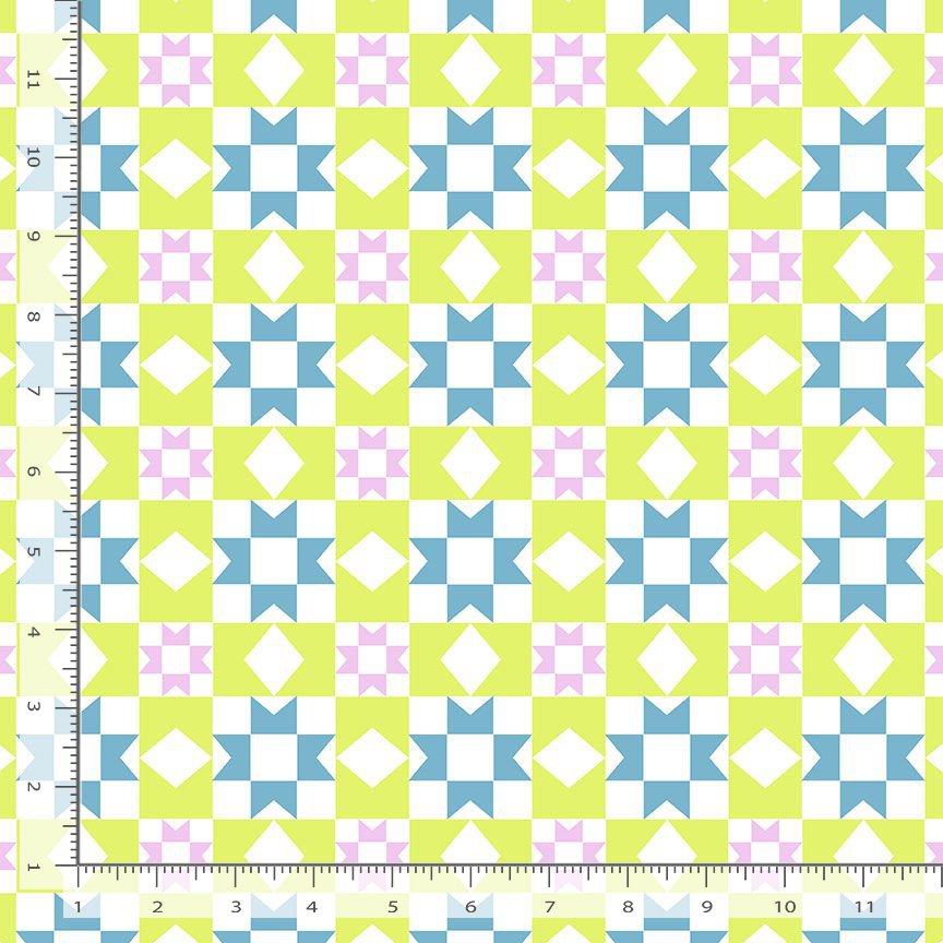 Stitch & Glow | White Vivid Patchwork by Faye Guanipa for Dear Stella | STELLA-DFG3284WHITE