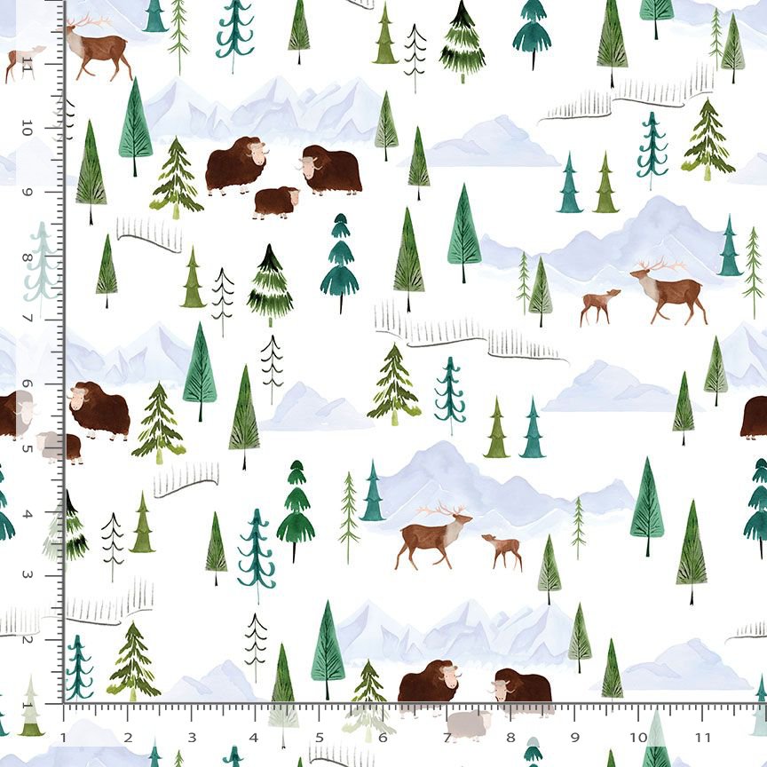 Northern Skies | In the Mountains - White by Fay Nye for Dear Stella | ST-DFN3469WHITE