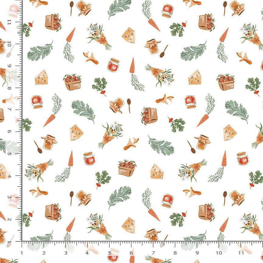 Country Mouse | White Farmers Produce by Rae Ritchie for Dear Stella | STELLA-DRR3254