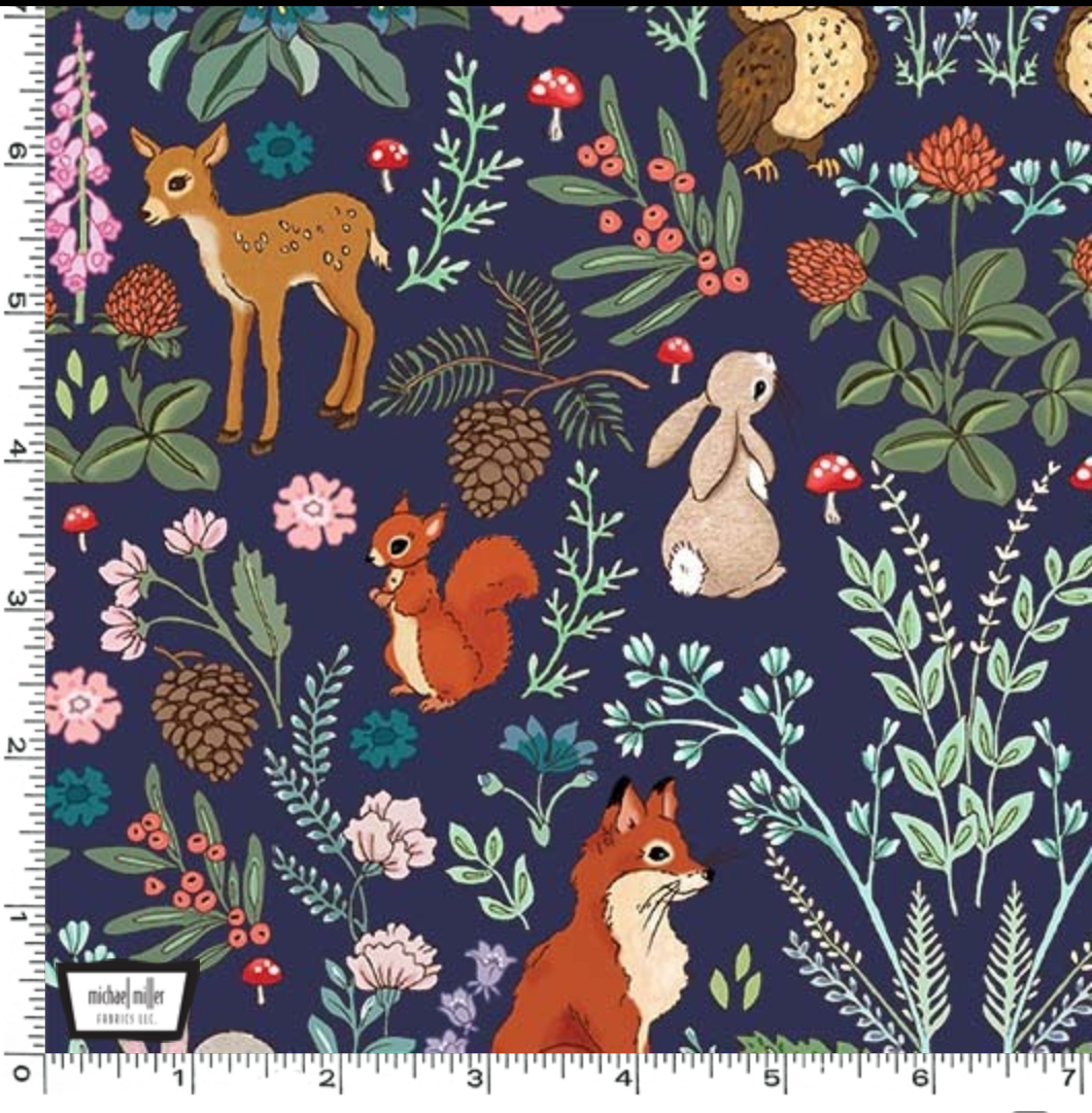 Midnight Forest - Forest Adventure Navy by Belle & Boo for Michael Miller