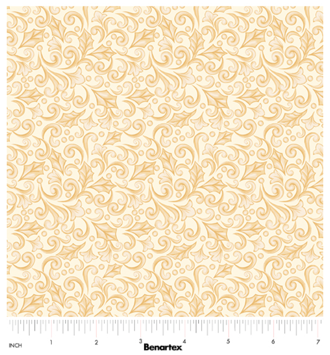 Highland Glen | Winter Scroll Cream by Jim Shore for Benartex | 16822-07