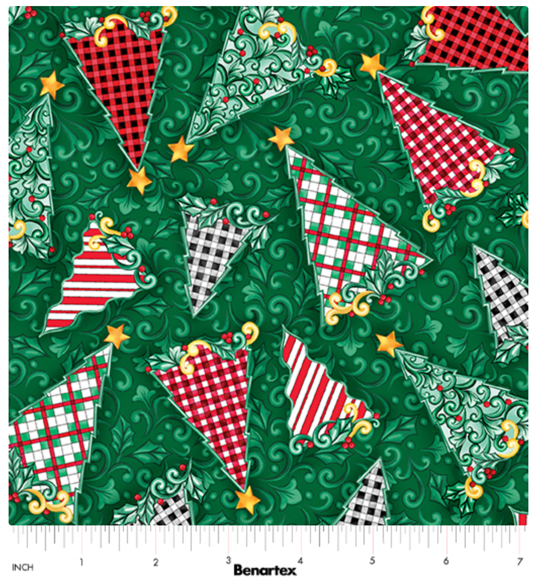 Highland Glen | Tartan Trees Green/Multi by Jim Shore for Benartex | 16820-42