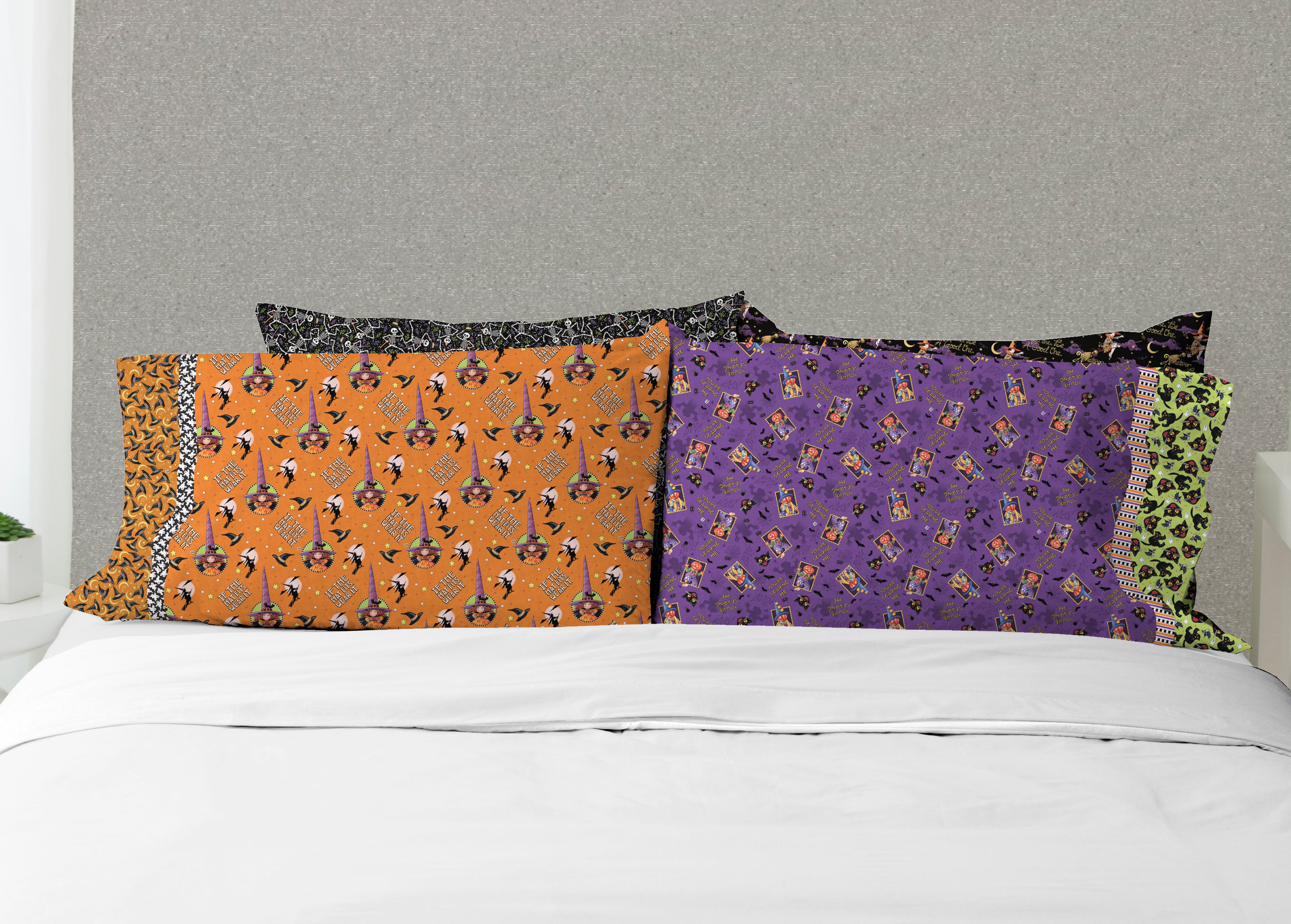 Spooky Cute Halloween | Dancing Skeletons - Black by Mary Engelbreit for FreeSpirit | PWMY008.BLACK