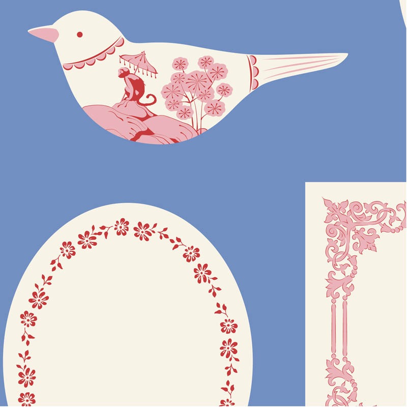 Something Blue | Labels and Ornaments Blue by Tone Finnanger for Tilda | TIL110173
