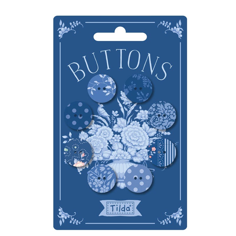 Something Blue | Button Pack - Dark from Tilda Fabrics | 8pcs (20mm)