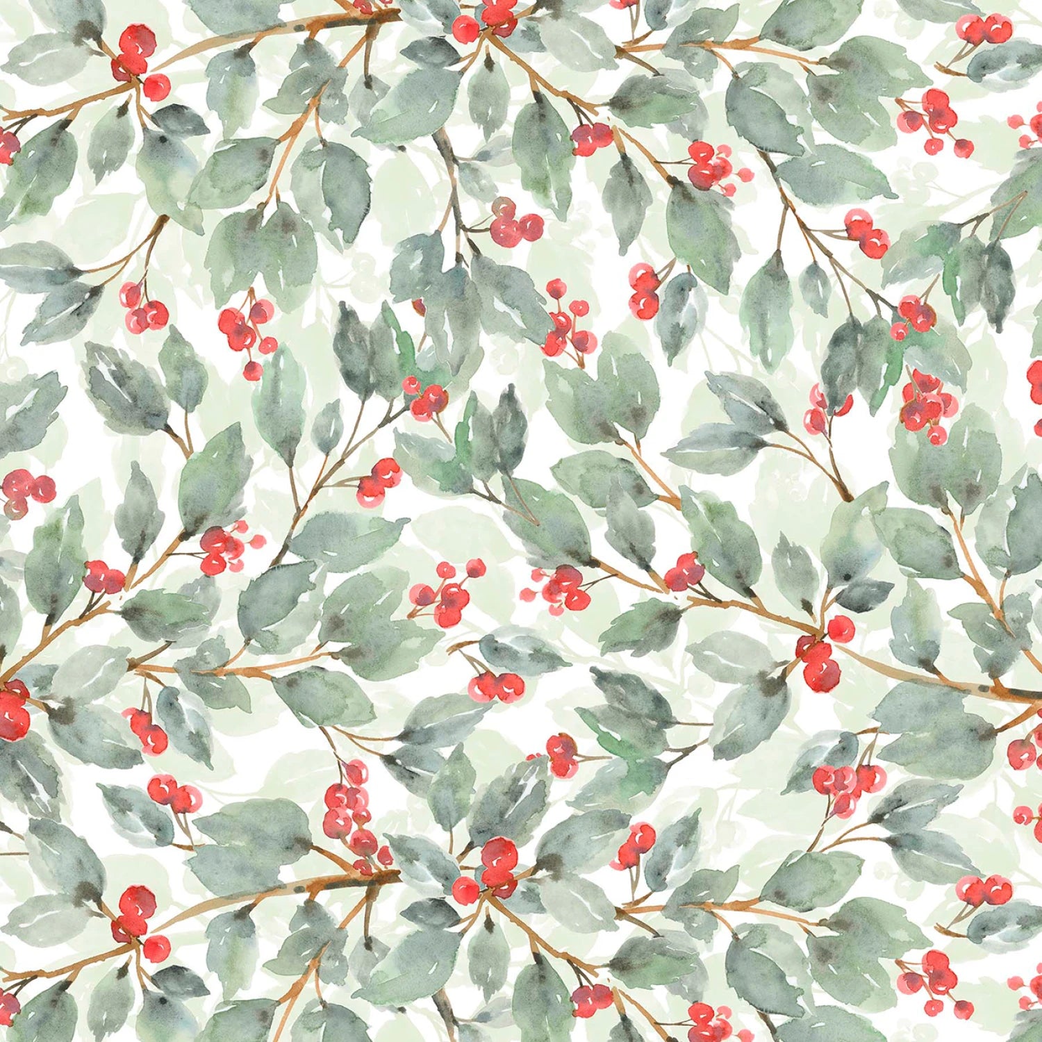 Woodland Whispers | Berry Vines White by Leslie Trimbach for P&B Textiles | WWHI6204-WA