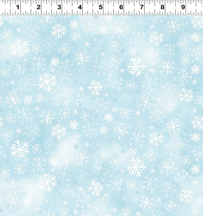 Snowtime | Digital Snowflakes - Light Aqua by Anita Jeram for Clothworks | Y4554-32