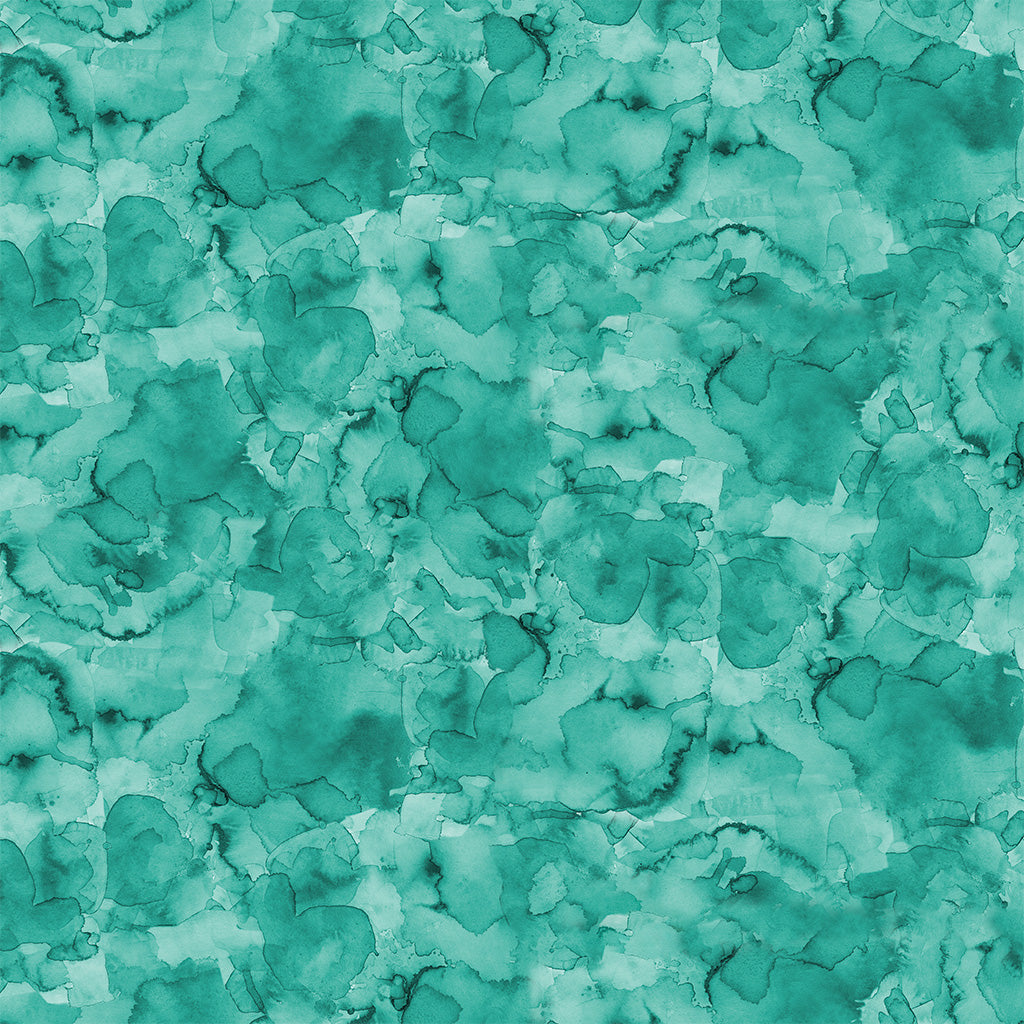 Lily Pond | Watercolor Wash - Turquoise by Sue Zipkin for Clothworks | Y4628-101