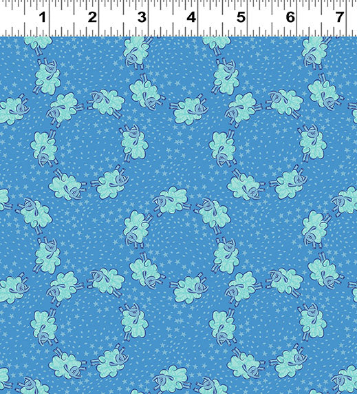Little Boy Blue | Counting Sheep - Blue by Meags & Me for Clothworks | Y4643-90