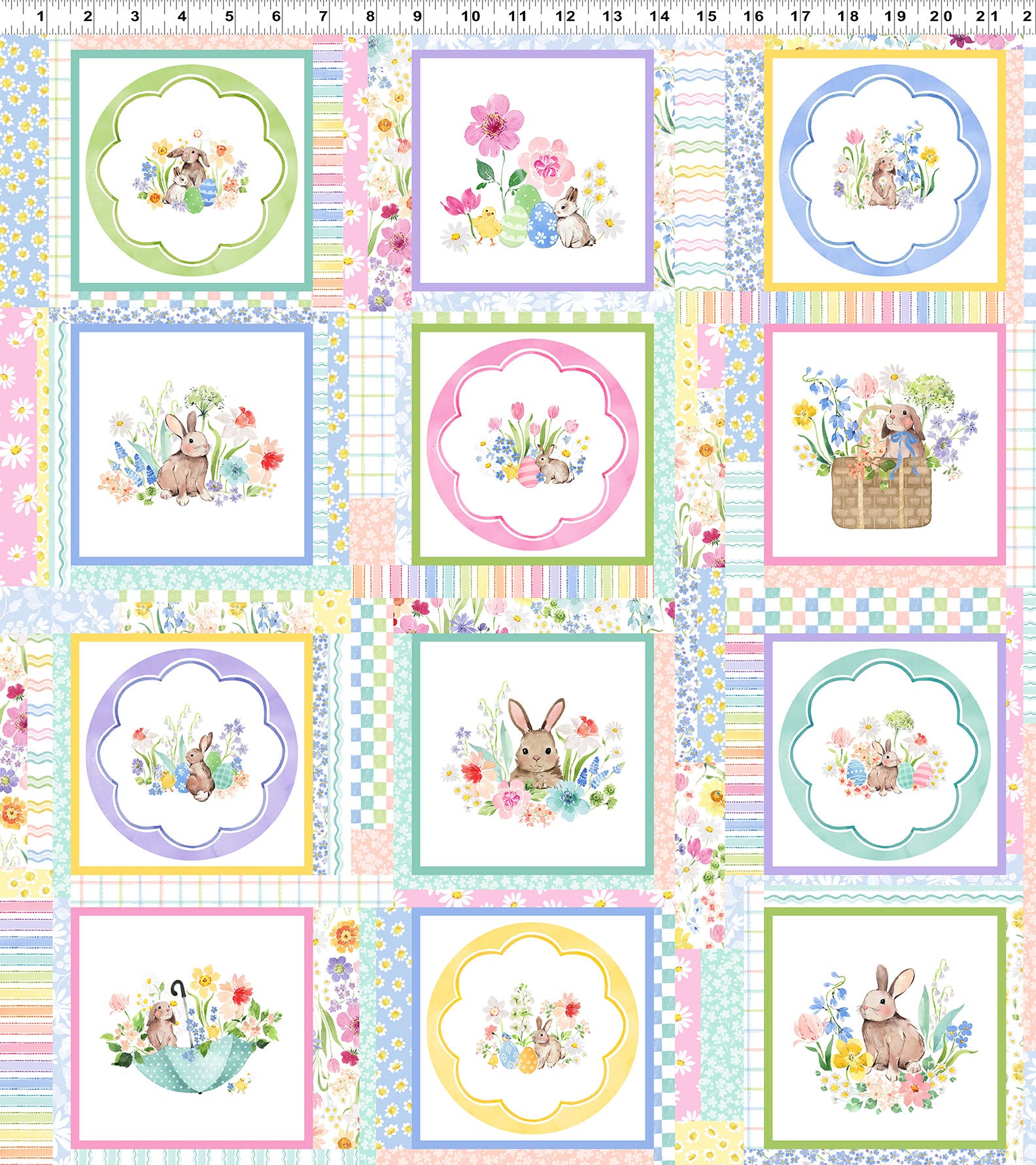 Spring Cheer | Multi Color Blocks by Heatherlee Chan for Clothworks | Y4687-55