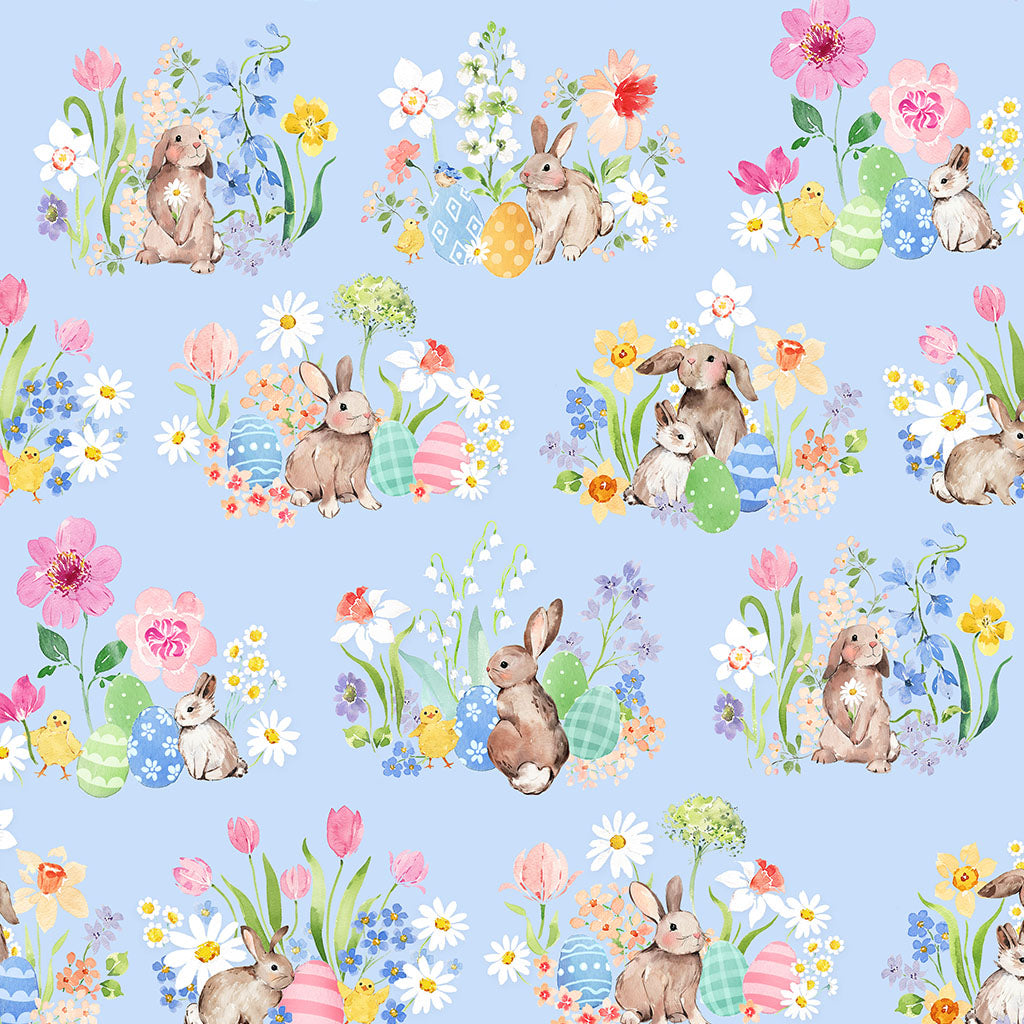 Spring Cheer | Light Denim Toile by Heatherlee Chan for Clothworks | Y4689-87