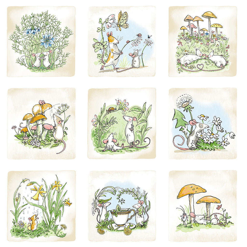 Mouseplay | Small Blocks - White by Anita Jeram by Clothworks | Y4746-1