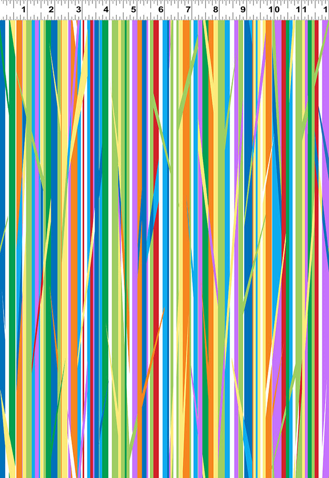 Amazing Alphabet - Stripe Muti by Cindy Shake Design for Clothworks | Y4756-55