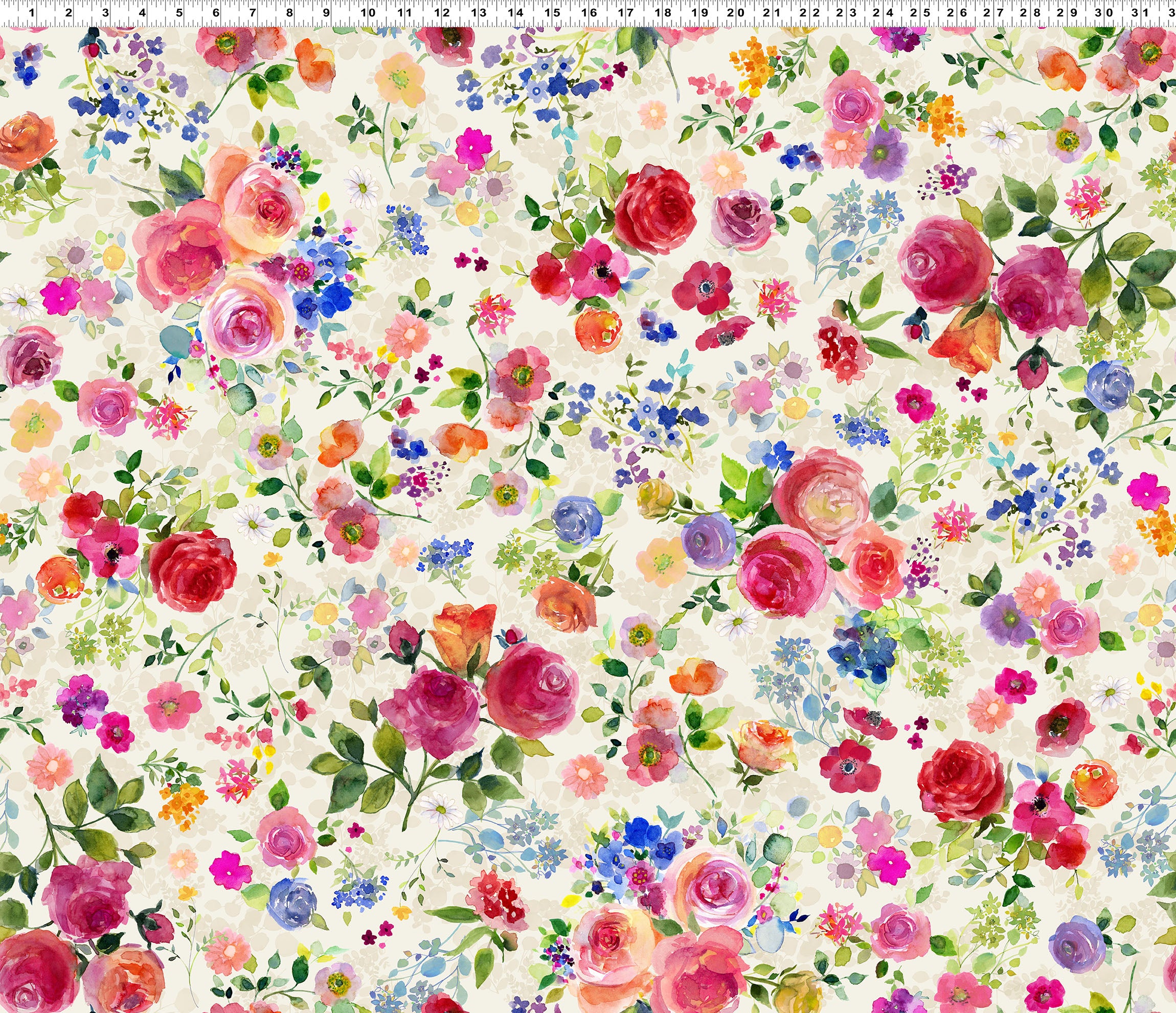 Fleur de Rose | Bouquets - Light Cream by Sue Zipkin for Clothworks | Y4759-2