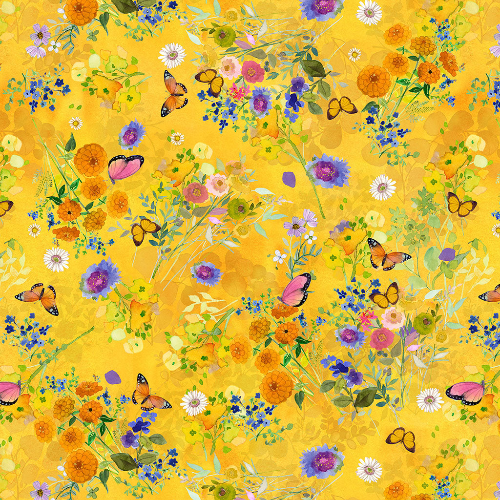 Fleur de Rose | Butterfly Garden - Light Orange by Sue Zipkin for Clothworks | Y4762-35