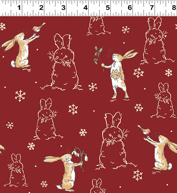 Guess How Much I Love You 2026 | FLANNEL Bunnies Brick by Anita Jeram for Clothworks | Y4823-51 | 100% Cotton Flannel