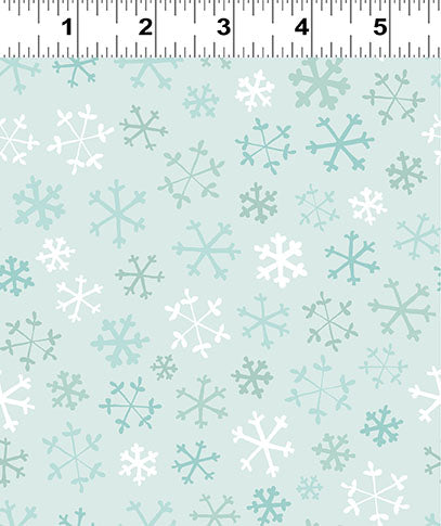 Guess How Much I Love You 2026 | FLANNEL Snowflakes Light Teal by Anita Jeram for Clothworks | Y824-103 | 100% Cotton Flannel
