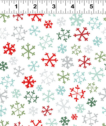 Guess How Much I Love You 2026 | FLANNEL Snowflakes Multi Color by Anita Jeram for Clothworks | Y824-55 | 100% Cotton Flannel
