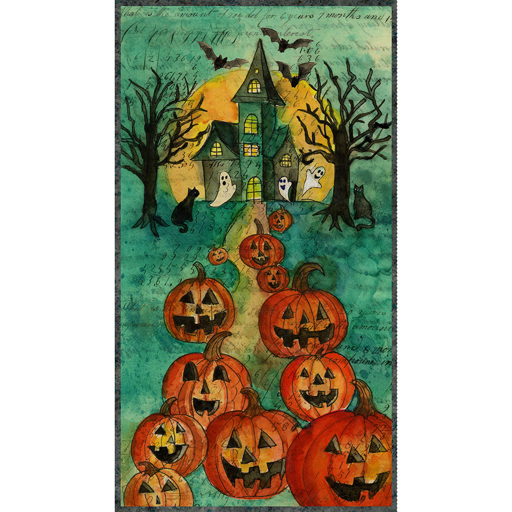 Emerald Hollow | 24" Panel Emerald by Sue Zipkin for Clothworks | Y4825-107
