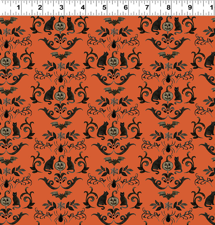 Emerald Hollow | Damask Orange by Sue Zipkin for Clothworks | Y4827-36
