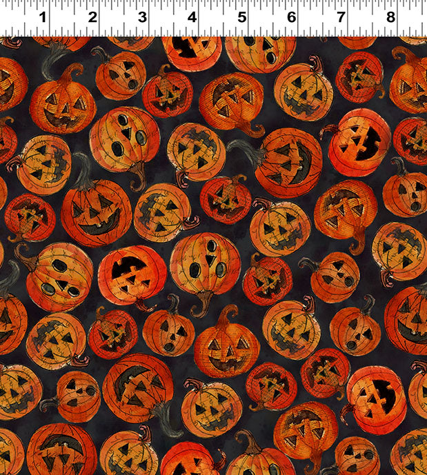Emerald Hollow | Pumpkins Black by Sue Zipkin for Clothworks | Y4828-3