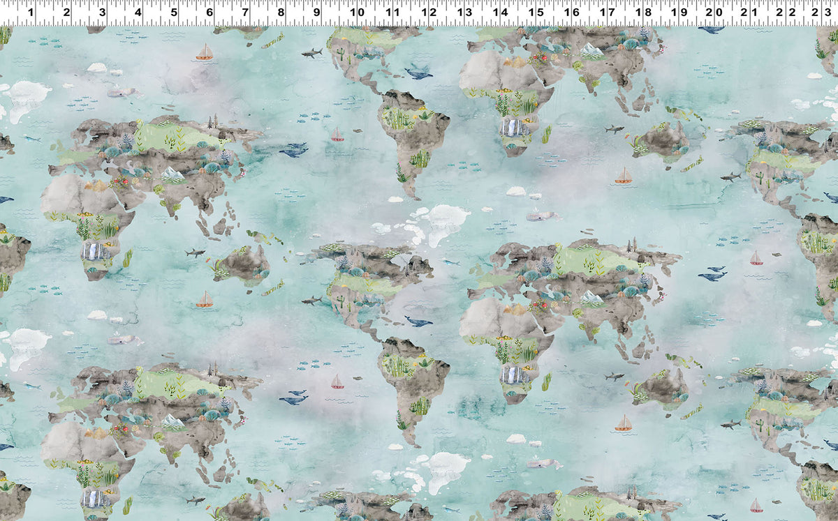 Our World | Toile - Multi Color by Kendra Binney for Clothworks | Y4932-55